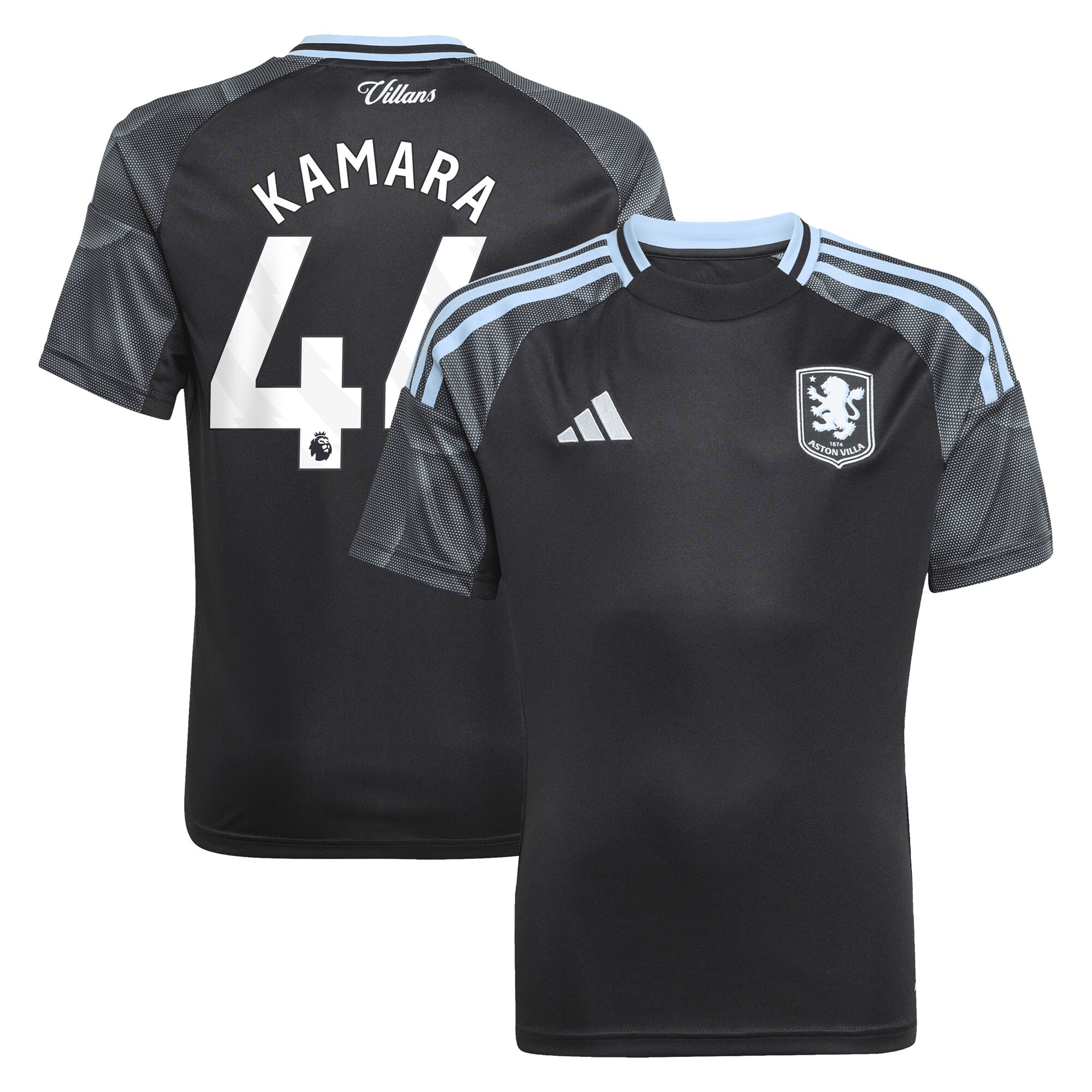 Aston Villa aston villa adidas away shirt 2025-26 – kids with kamara 44 printing Collection | AVFC Jerseys & Fan Gear