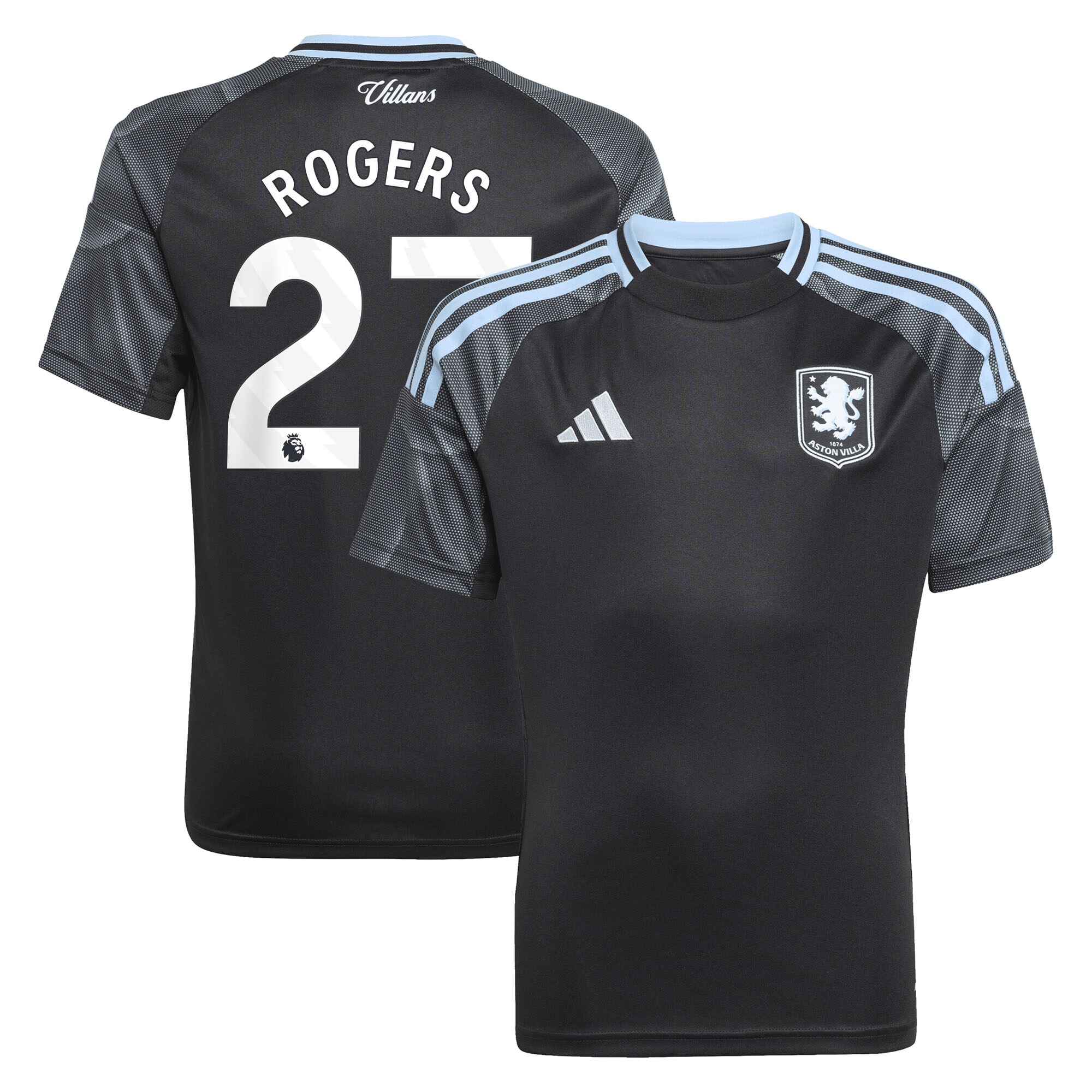 Aston Villa aston villa adidas away shirt 2025-26 – kids with rogers 27 printing Collection | AVFC Jerseys & Fan Gear