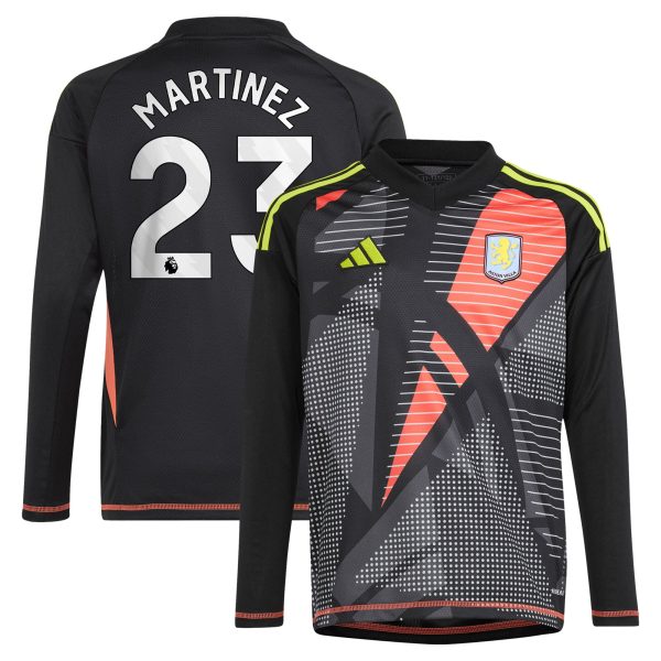 Aston Villa aston villa adidas goalkeeper shirt 2024-25 – long sleeve – kids with martinez 23 printing – 202029325 Collection | AVFC Jerseys & Fan Gear