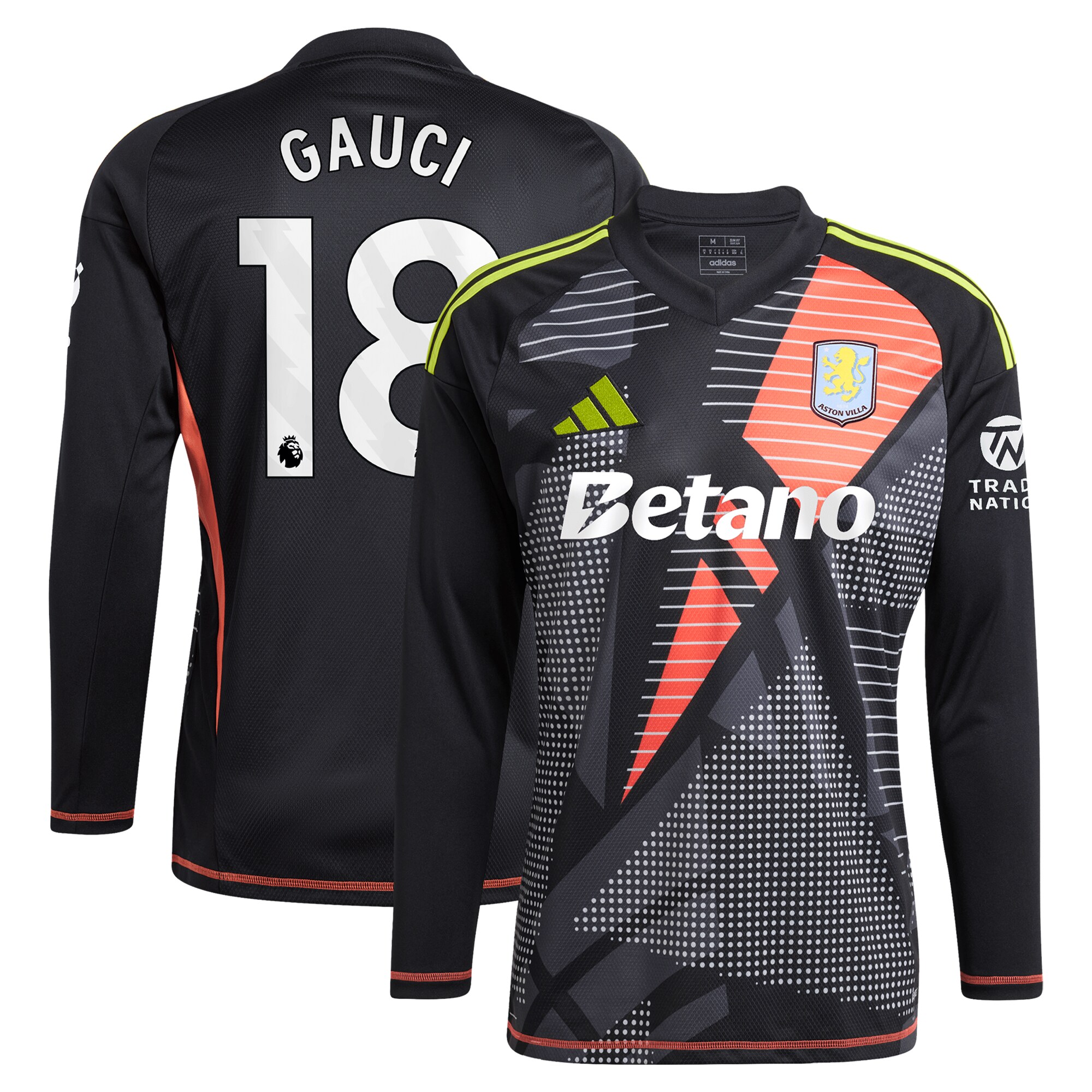 Aston Villa aston villa adidas goalkeeper shirt 2024-25 – long sleeve with gauci 18 printing – 202028940 Collection | AVFC Jerseys & Fan Gear