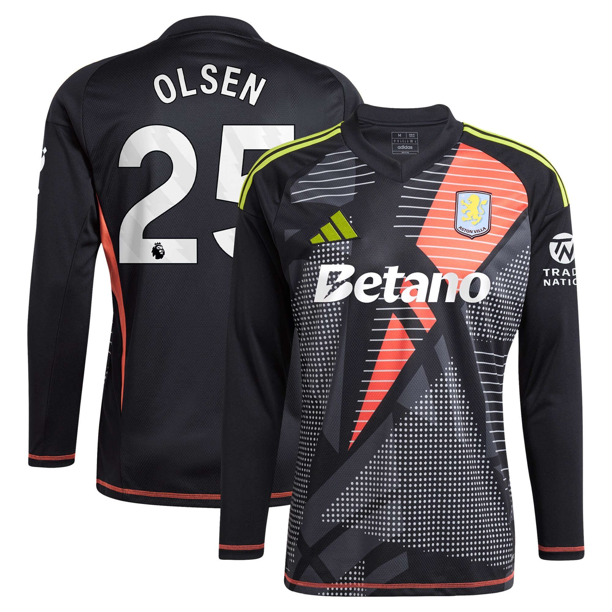 Aston Villa aston villa adidas goalkeeper shirt 2024-25 – long sleeve with olsen 25 printing – 202028939 Collection | AVFC Jerseys & Fan Gear