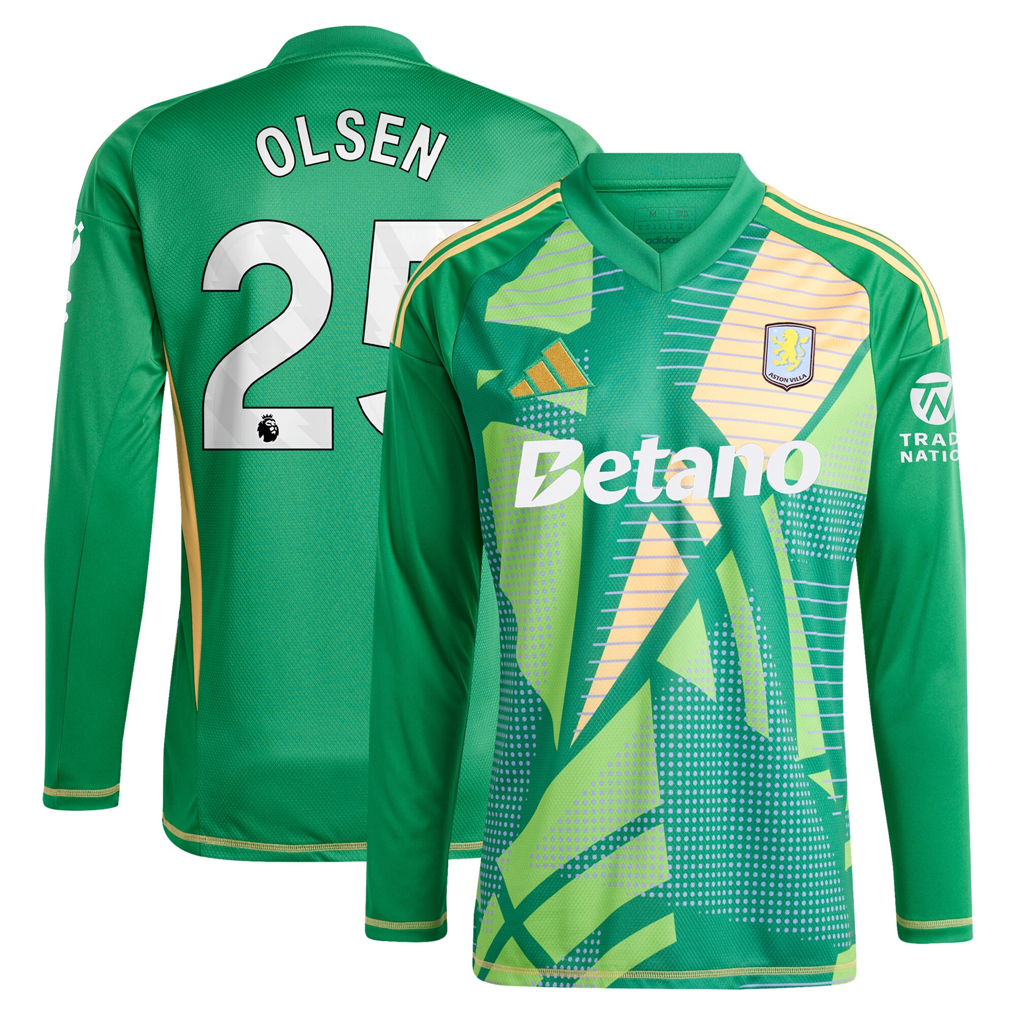 Aston Villa aston villa adidas goalkeeper shirt 2024-25 – long sleeve with olsen 25 printing Collection | AVFC Jerseys & Fan Gear