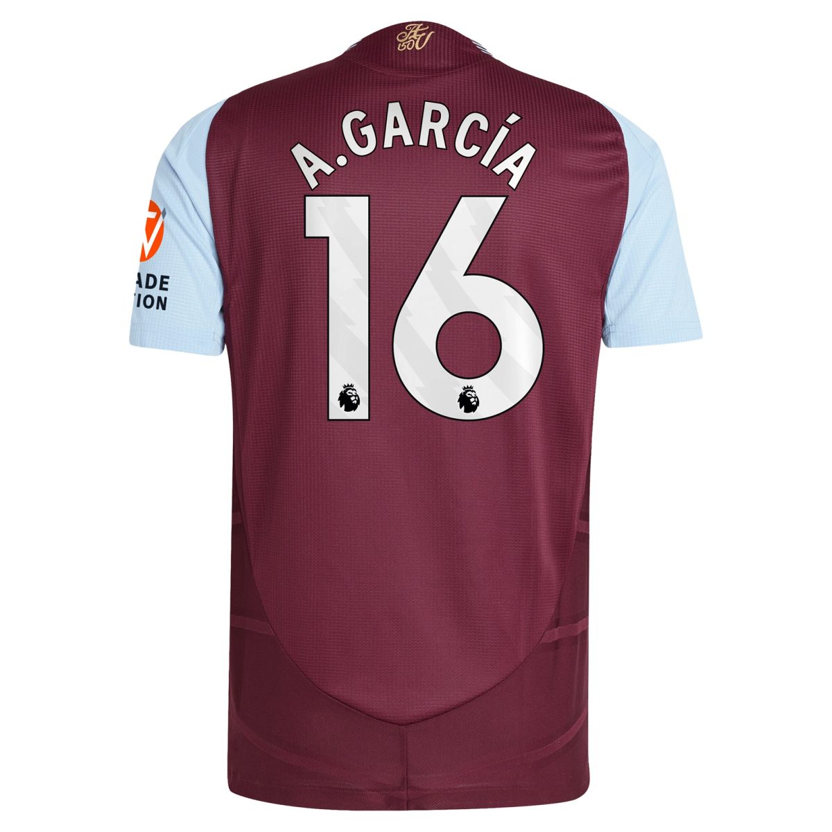 Aston Villa aston villa adidas home authentic shirt 2024-25 with a.garcía 16 printing Collection | AVFC Jerseys & Fan Gear