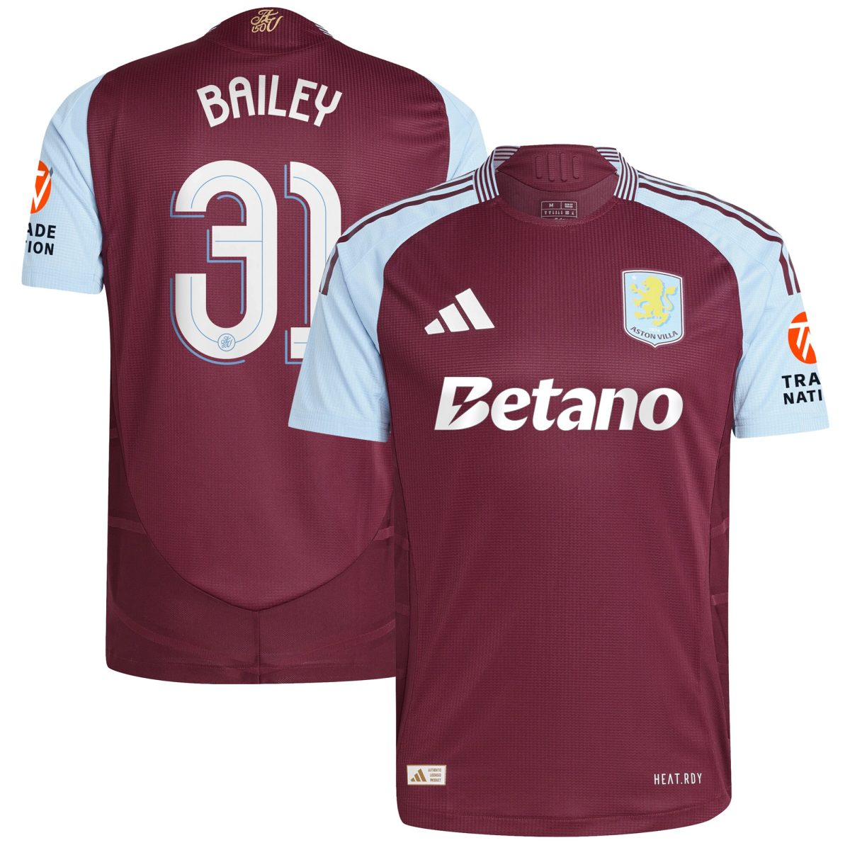 Aston Villa aston villa adidas home authentic shirt 2024-25 with bailey 31 cup printing Collection | AVFC Jerseys & Fan Gear