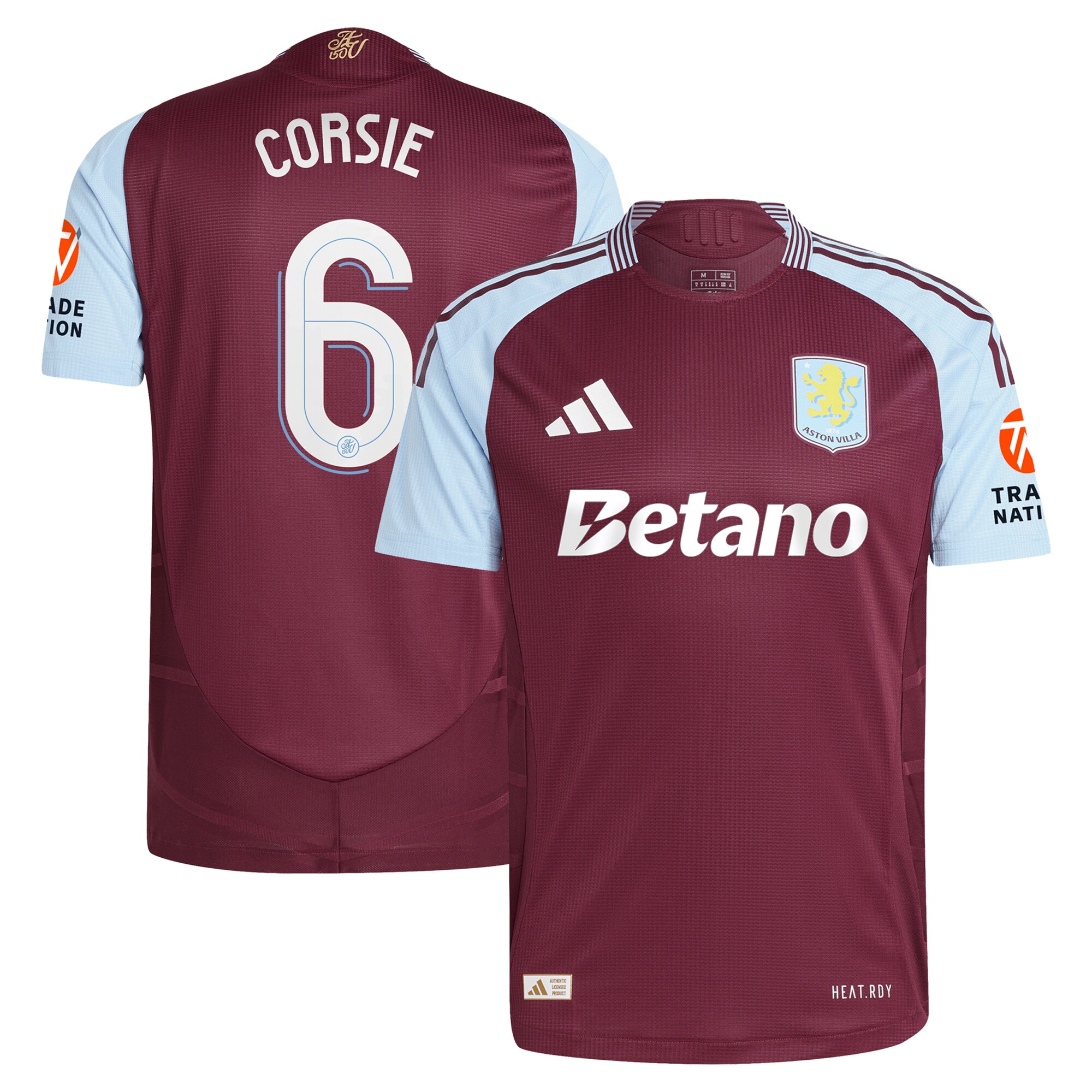 Aston Villa aston villa adidas home authentic shirt 2024-25 with corsie 6 cup printing Collection | AVFC Jerseys & Fan Gear