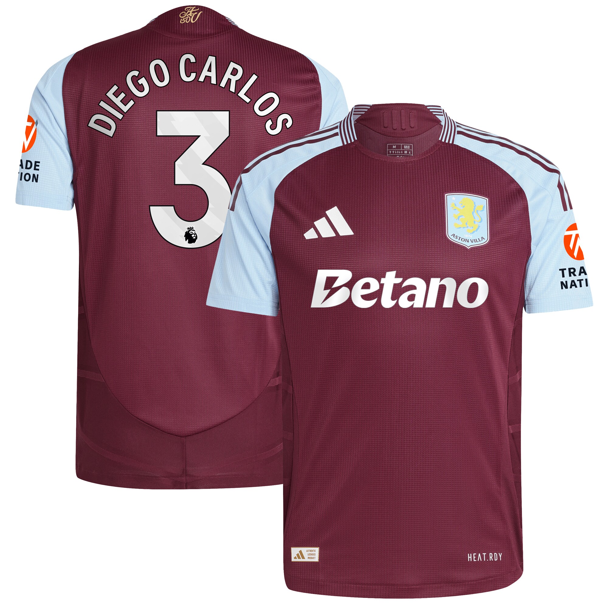Aston Villa aston villa adidas home authentic shirt 2024-25 with diego carlos 3 printing Collection | AVFC Jerseys & Fan Gear