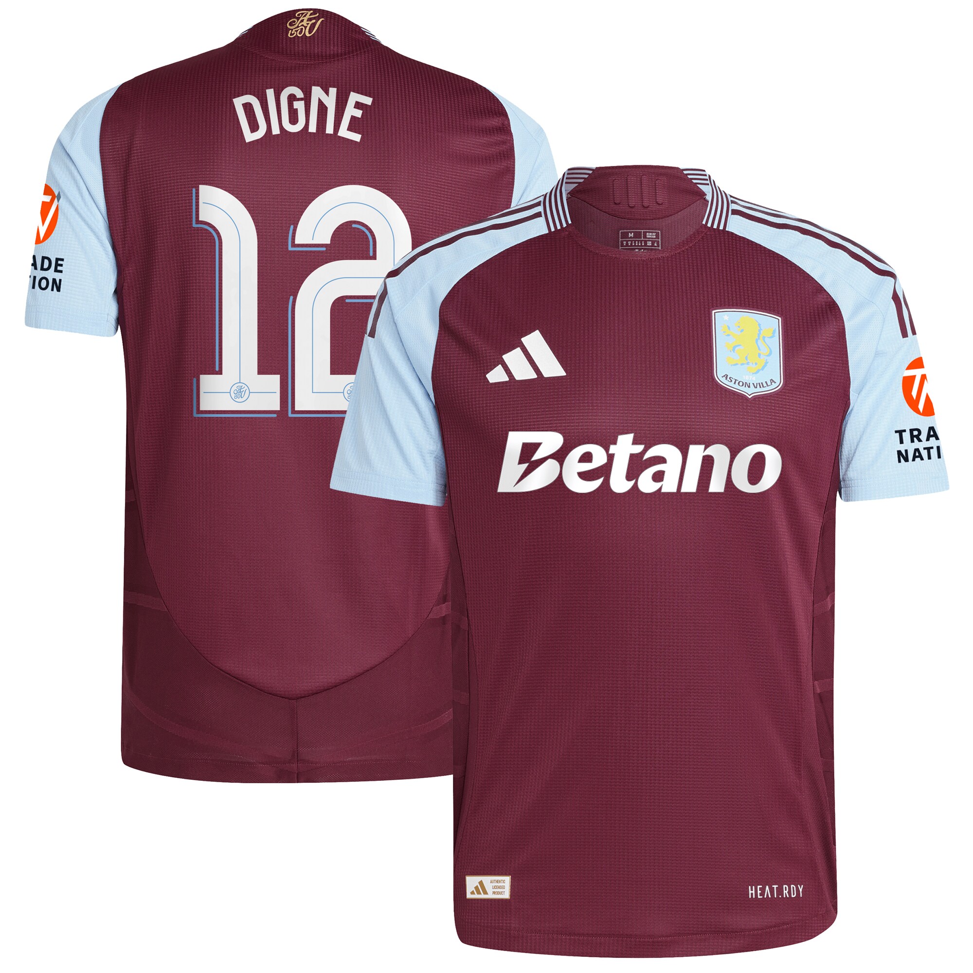 Aston Villa aston villa adidas home authentic shirt 2024-25 with digne 12 cup printing Collection | AVFC Jerseys & Fan Gear