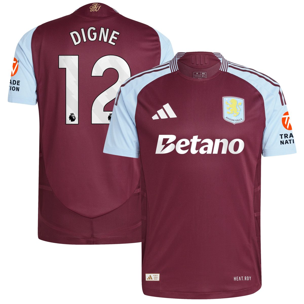 Aston Villa aston villa adidas home authentic shirt 2024-25 with digne 12 printing Collection | AVFC Jerseys & Fan Gear