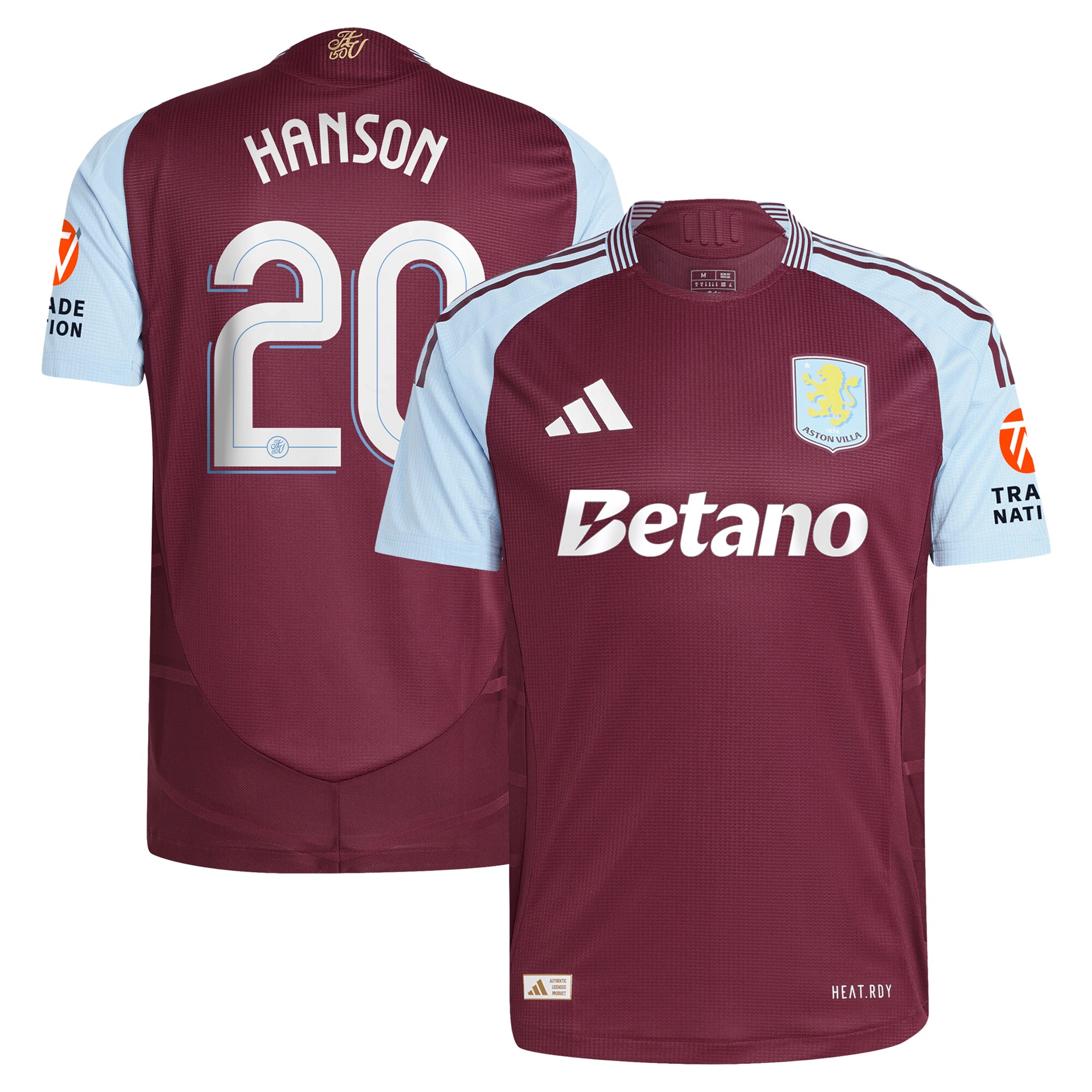 Aston Villa aston villa adidas home authentic shirt 2024-25 with hanson 20 cup printing Collection | AVFC Jerseys & Fan Gear