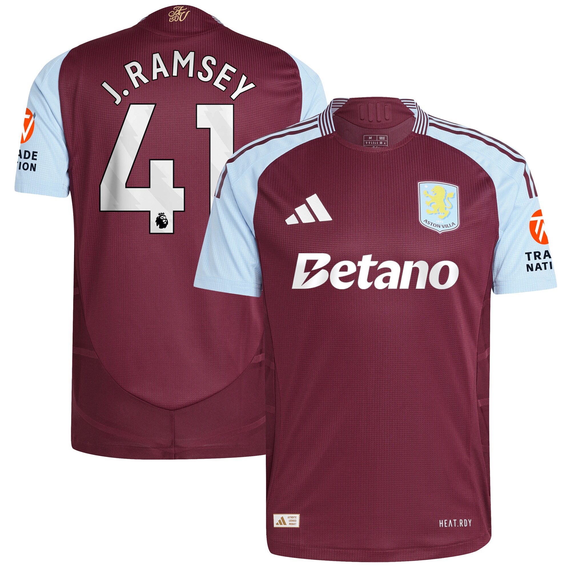 Aston Villa aston villa adidas home authentic shirt 2024-25 with j. ramsey 41 printing Collection | AVFC Jerseys & Fan Gear