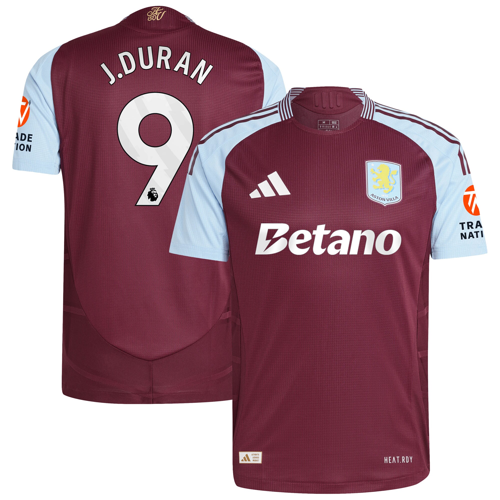 Aston Villa aston villa adidas home authentic shirt 2024-25 with j.duran 9 printing Collection | AVFC Jerseys & Fan Gear
