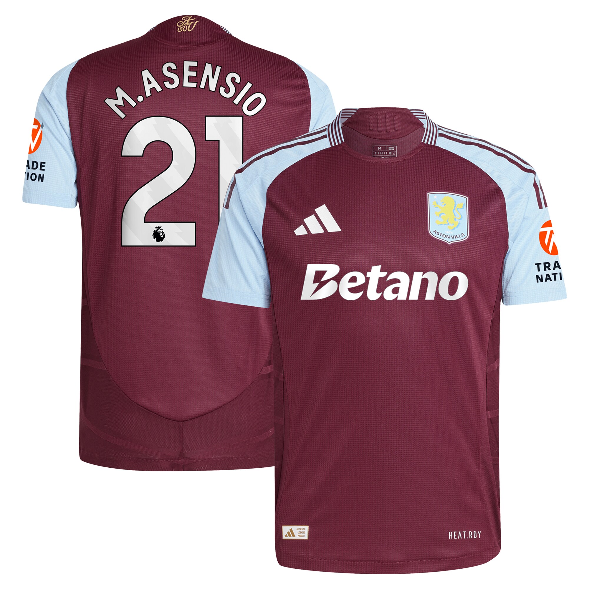 Aston Villa aston villa adidas home authentic shirt 2024-25 with m.asensio 21 printing Collection | AVFC Jerseys & Fan Gear