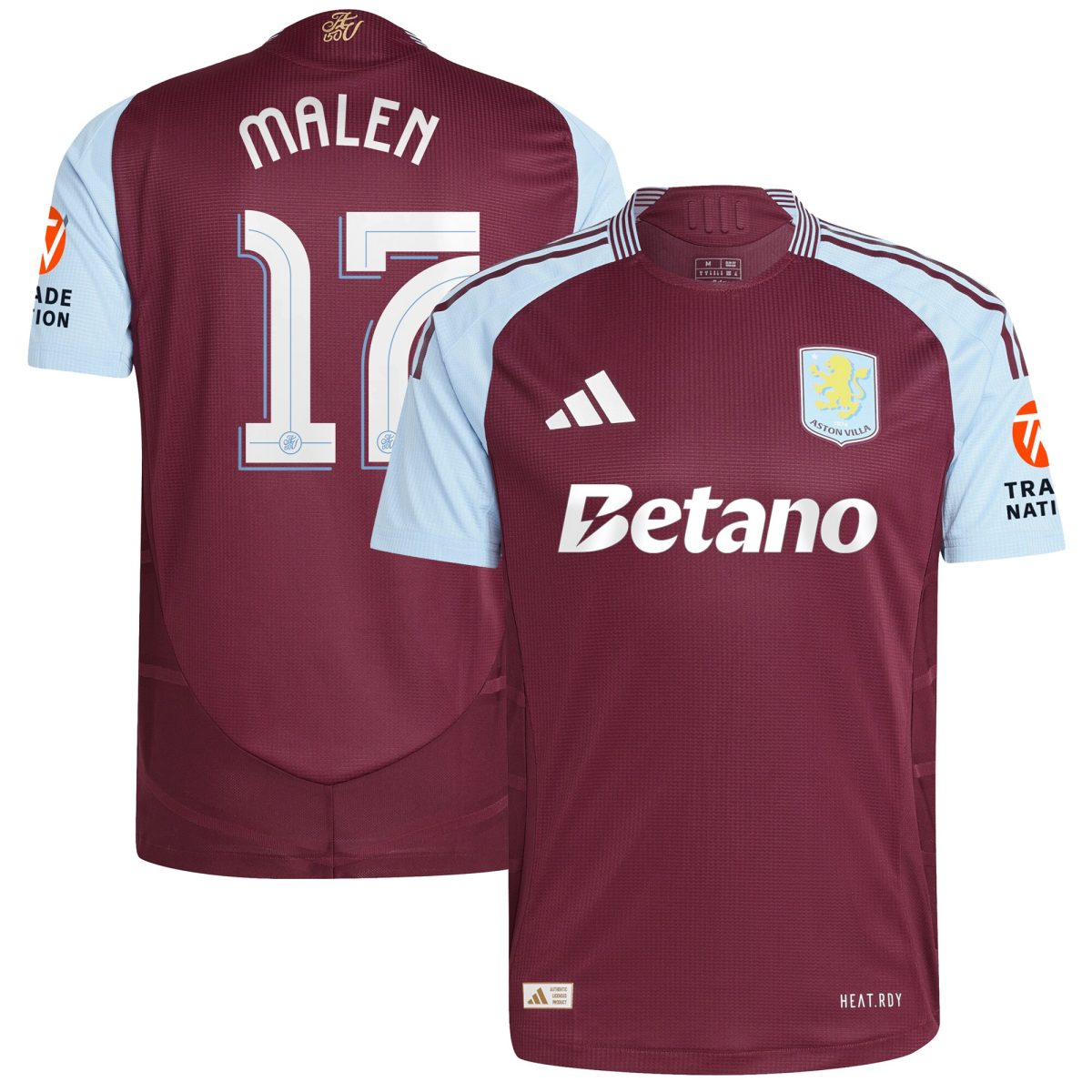 Aston Villa aston villa adidas home authentic shirt 2024-25 with malen 17 cup printing Collection | AVFC Jerseys & Fan Gear