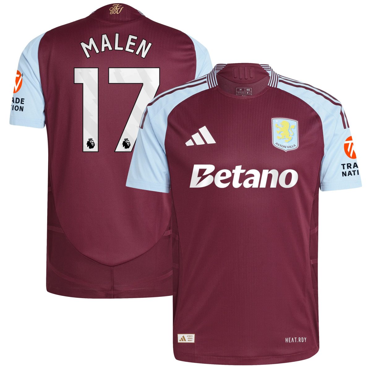 Aston Villa aston villa adidas home authentic shirt 2024-25 with malen 17 printing Collection | AVFC Jerseys & Fan Gear