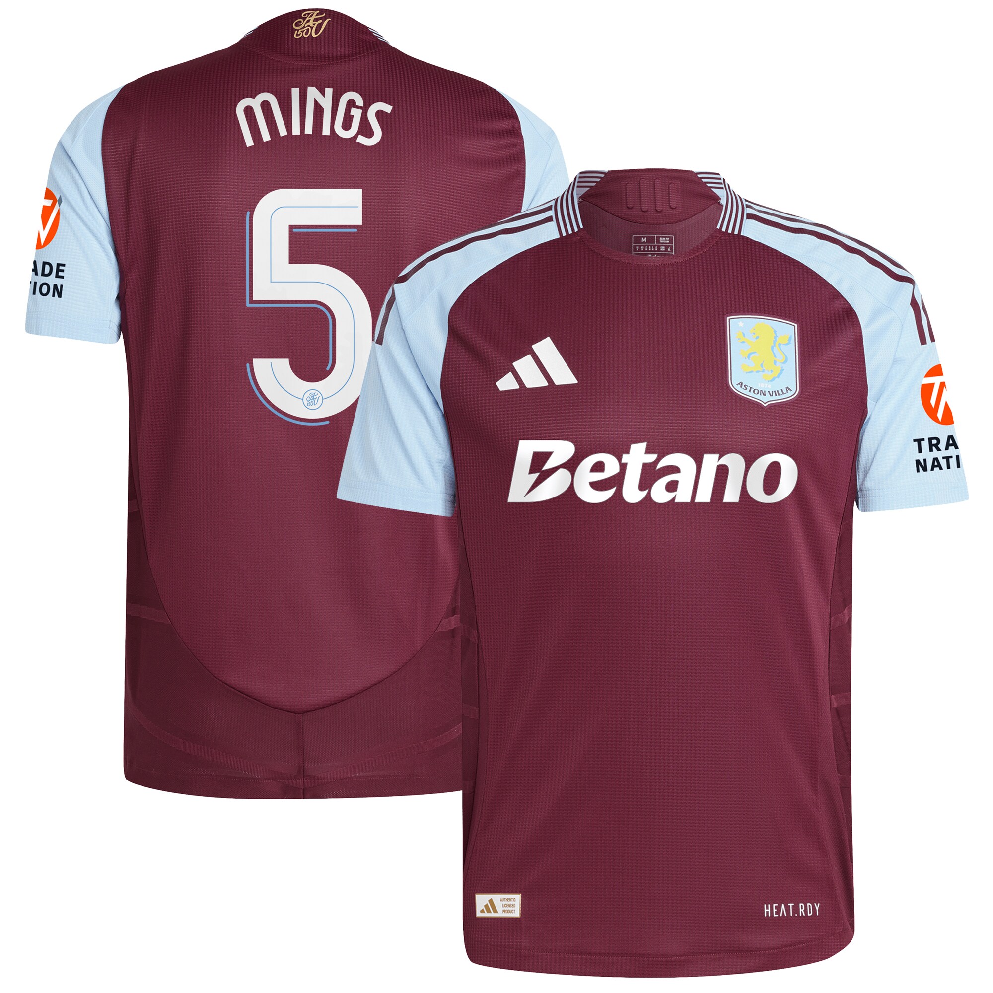 Aston Villa aston villa adidas home authentic shirt 2024-25 with mings 5 cup printing Collection | AVFC Jerseys & Fan Gear