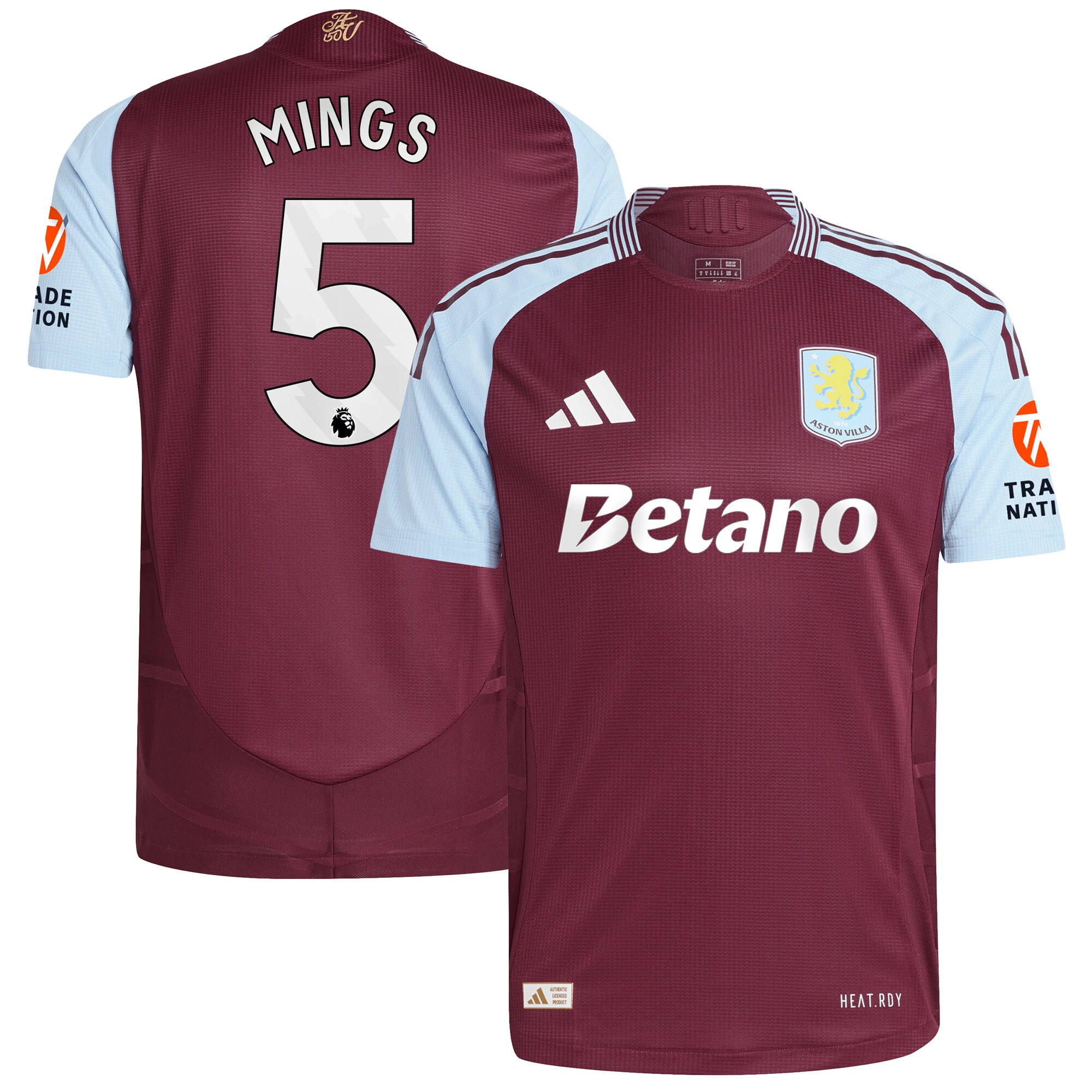 Aston Villa aston villa adidas home authentic shirt 2024-25 with mings 5 printing Collection | AVFC Jerseys & Fan Gear