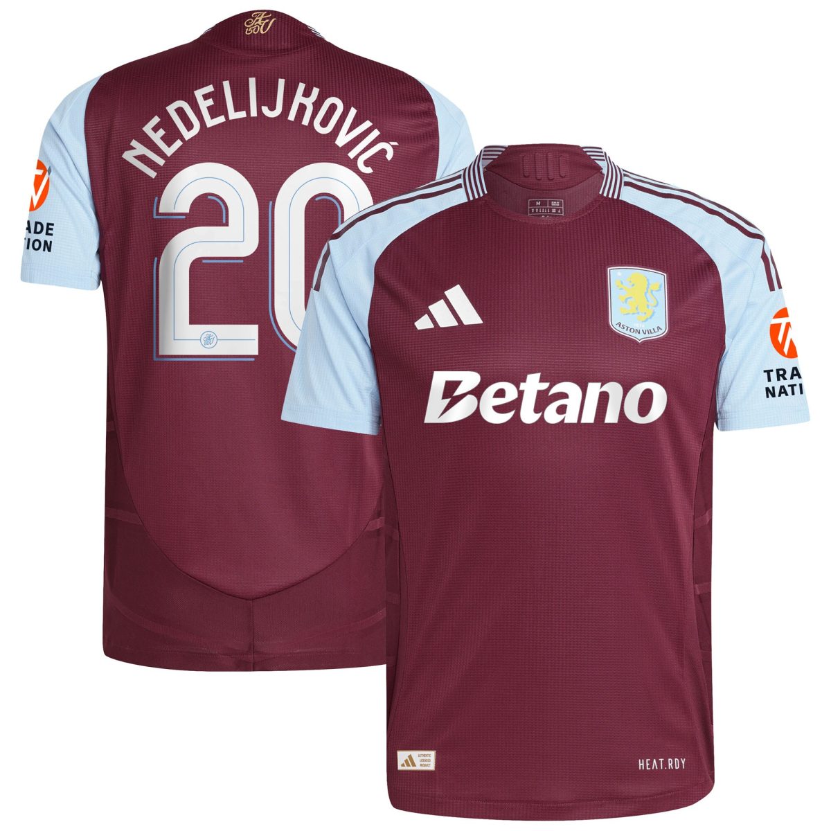 Aston Villa aston villa adidas home authentic shirt 2024-25 with nedeljković 20 cup printing Collection | AVFC Jerseys & Fan Gear