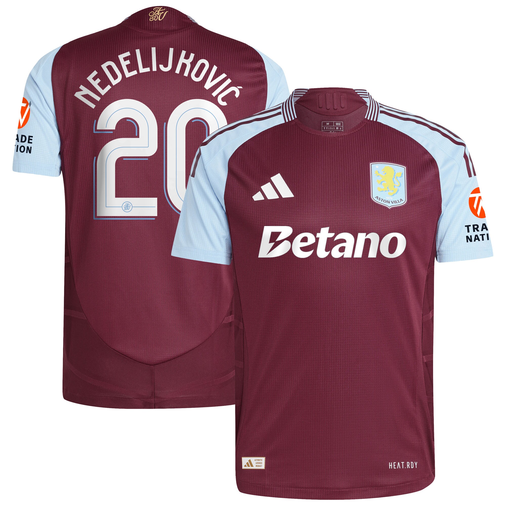 Aston Villa aston villa adidas home authentic shirt 2024-25 with nedeljković 20 cup printing Collection | AVFC Jerseys & Fan Gear