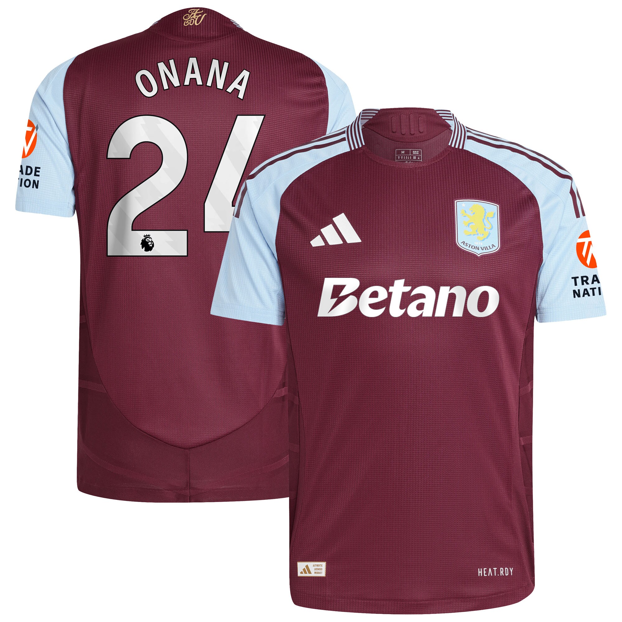 Aston Villa aston villa adidas home authentic shirt 2024-25 with onana 24 printing Collection | AVFC Jerseys & Fan Gear