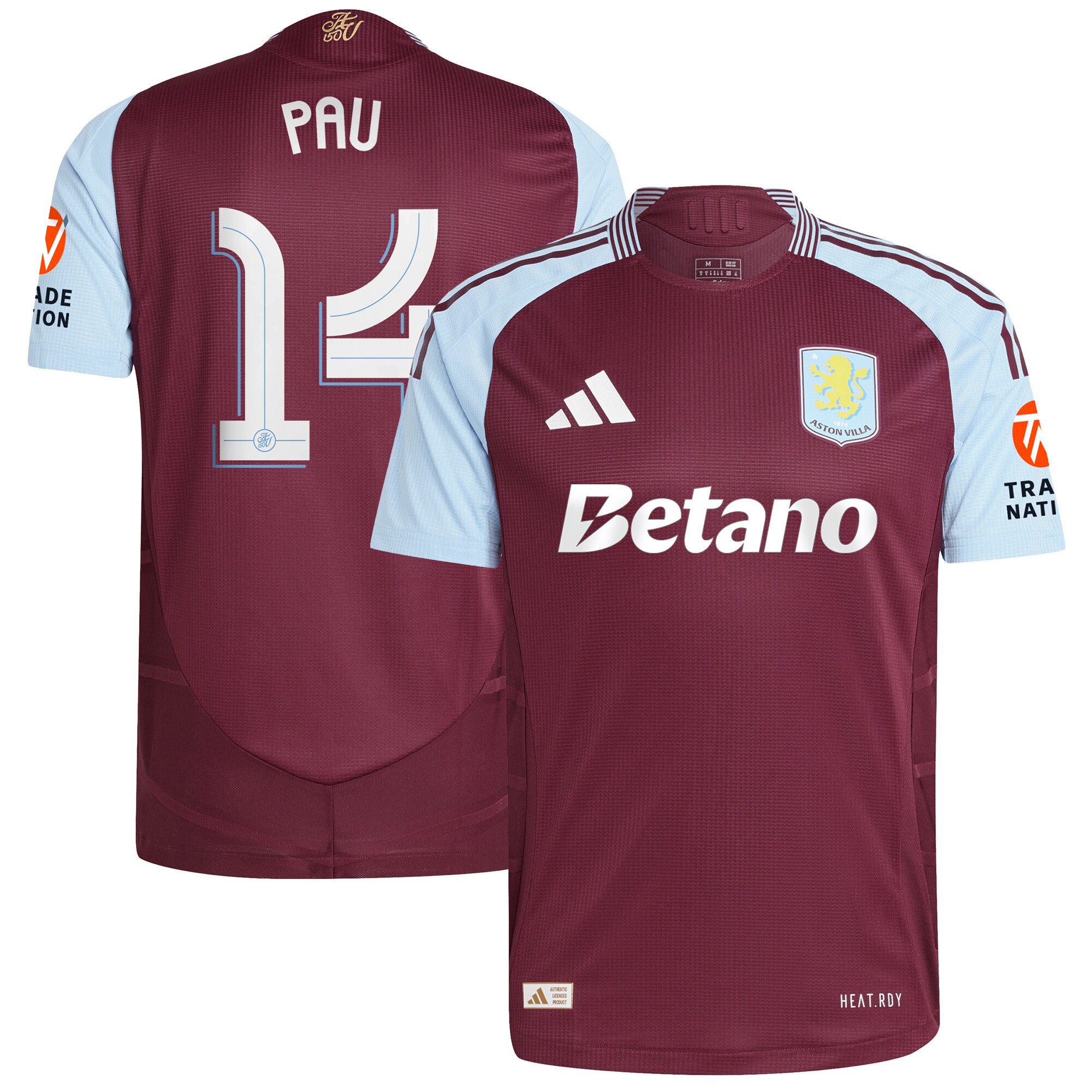 Aston Villa aston villa adidas home authentic shirt 2024-25 with pau 14 cup printing Collection | AVFC Jerseys & Fan Gear