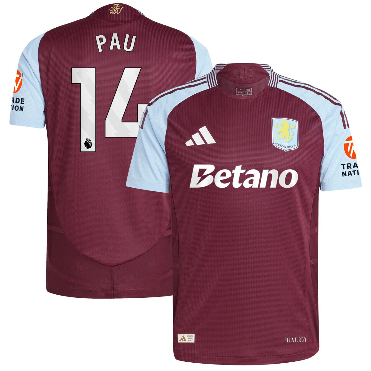Aston Villa aston villa adidas home authentic shirt 2024-25 with pau 14 printing Collection | AVFC Jerseys & Fan Gear