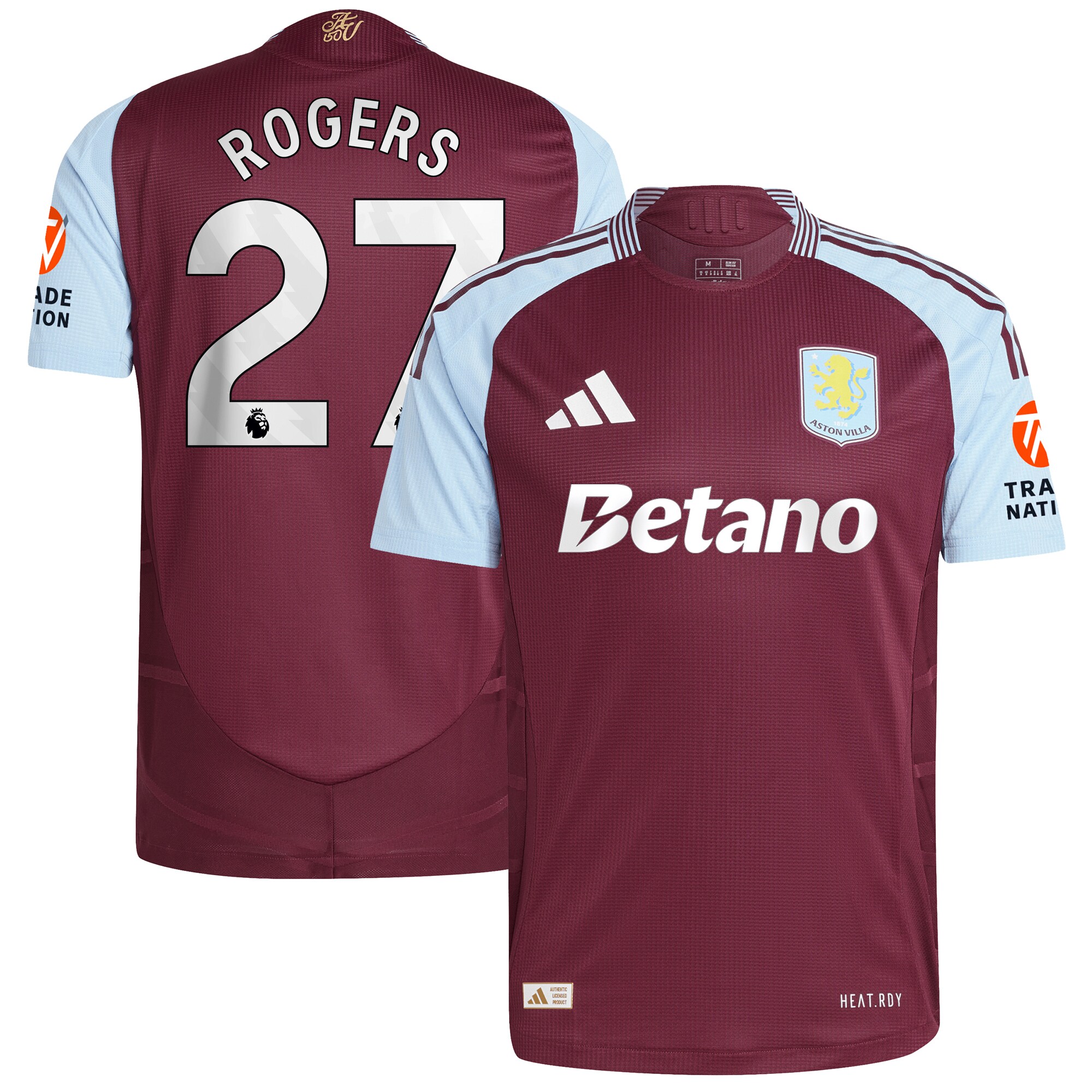 Aston Villa aston villa adidas home authentic shirt 2024-25 with rogers 27 printing Collection | AVFC Jerseys & Fan Gear