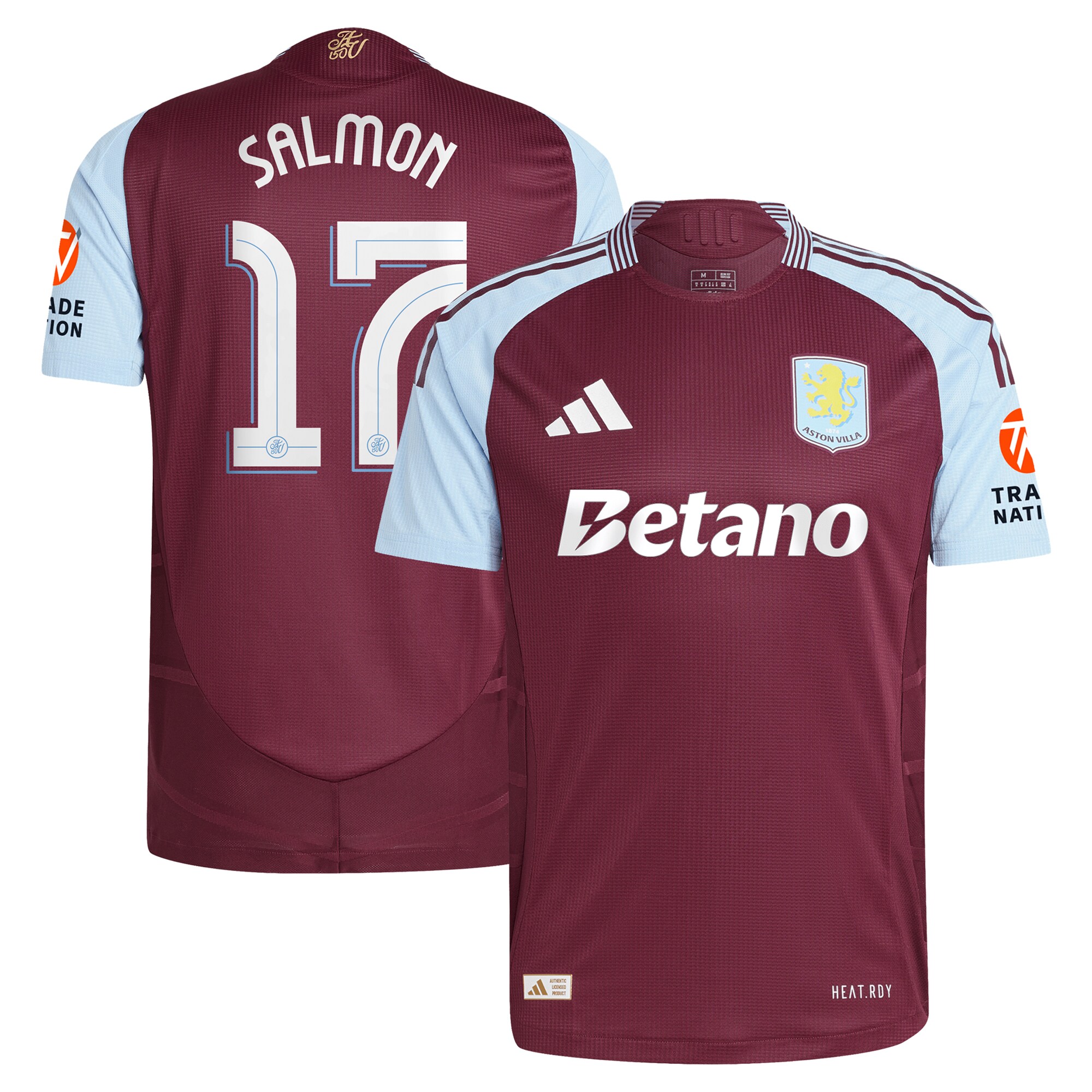 Aston Villa aston villa adidas home authentic shirt 2024-25 with salmon 17 cup printing Collection | AVFC Jerseys & Fan Gear