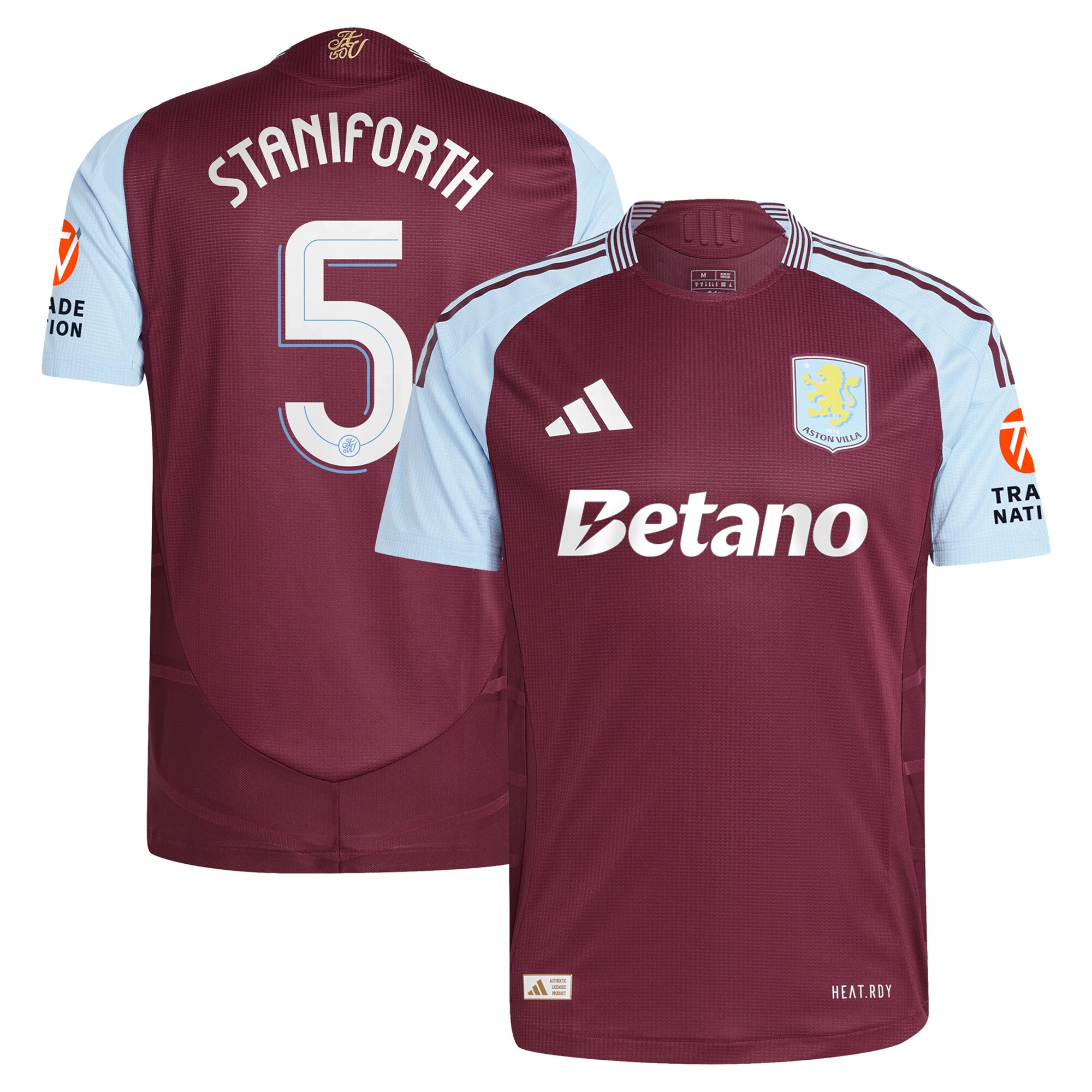 Aston Villa aston villa adidas home authentic shirt 2024-25 with staniforth 5 cup printing Collection | AVFC Jerseys & Fan Gear