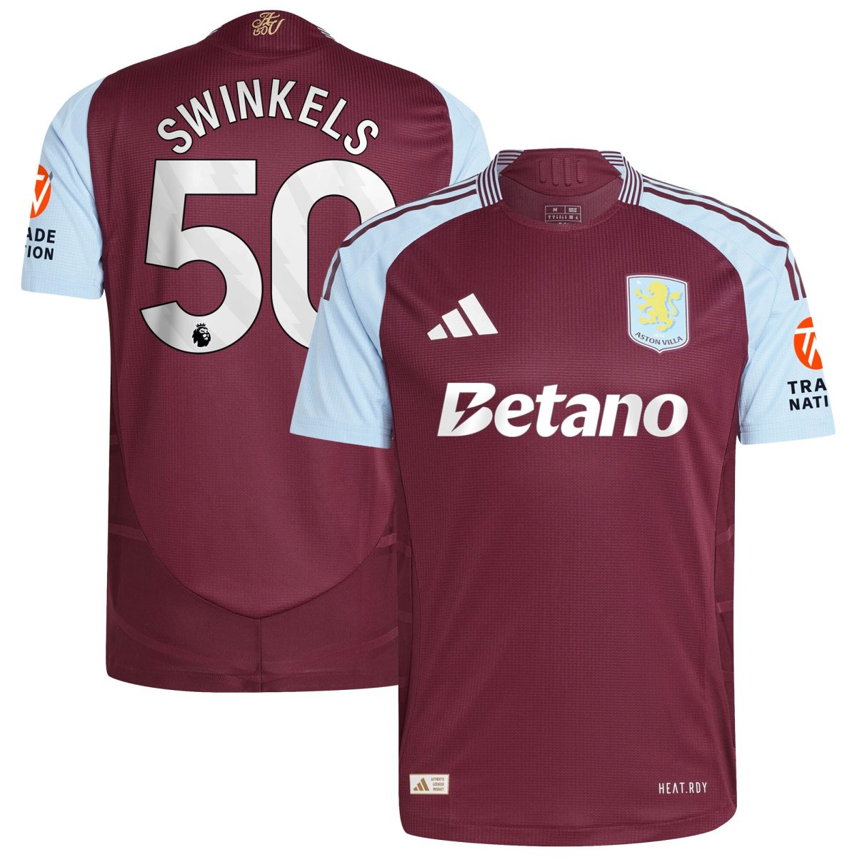 Aston Villa aston villa adidas home authentic shirt 2024-25 with swinkels 50 printing Collection | AVFC Jerseys & Fan Gear