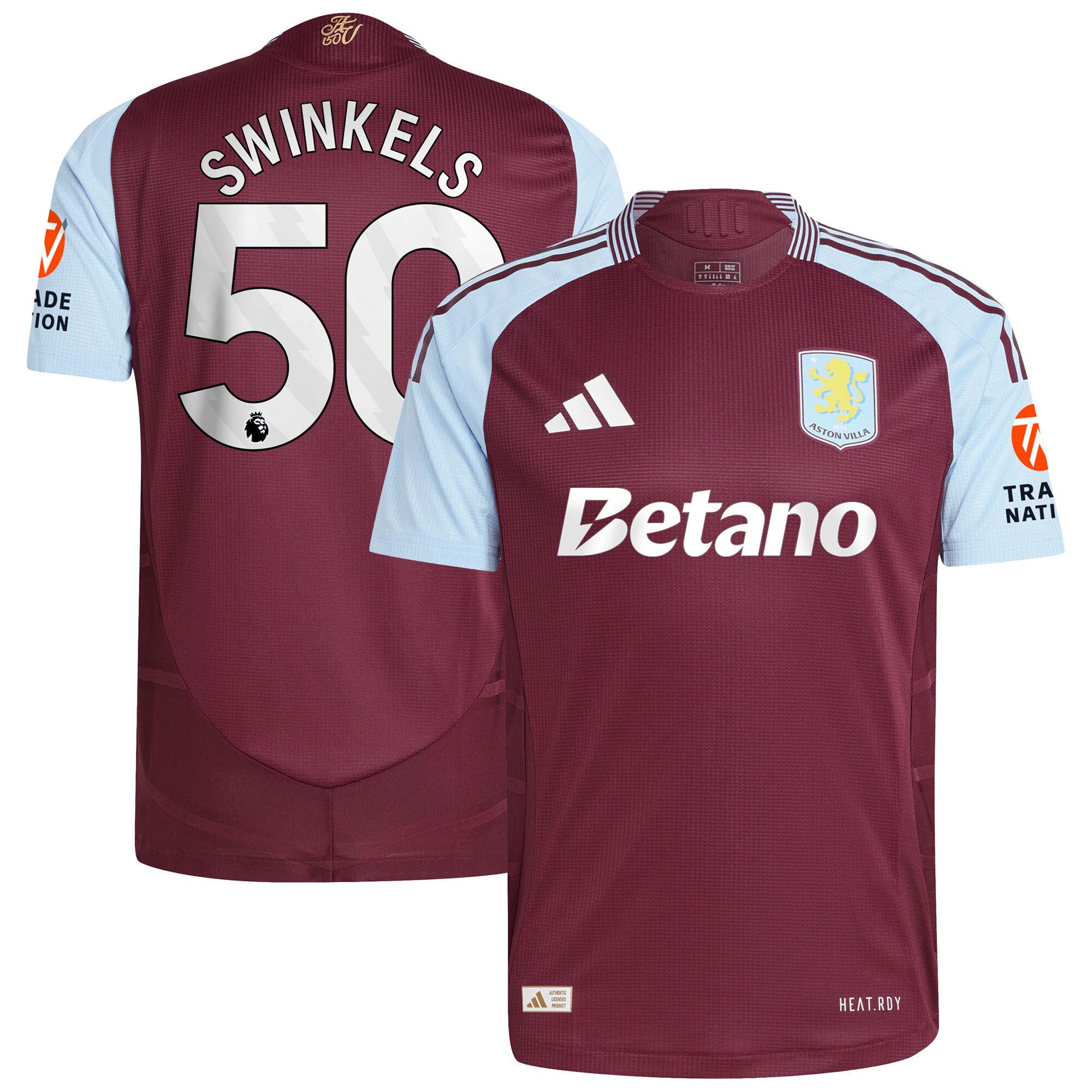 Aston Villa aston villa adidas home authentic shirt 2024-25 with swinkels 50 printing Collection | AVFC Jerseys & Fan Gear