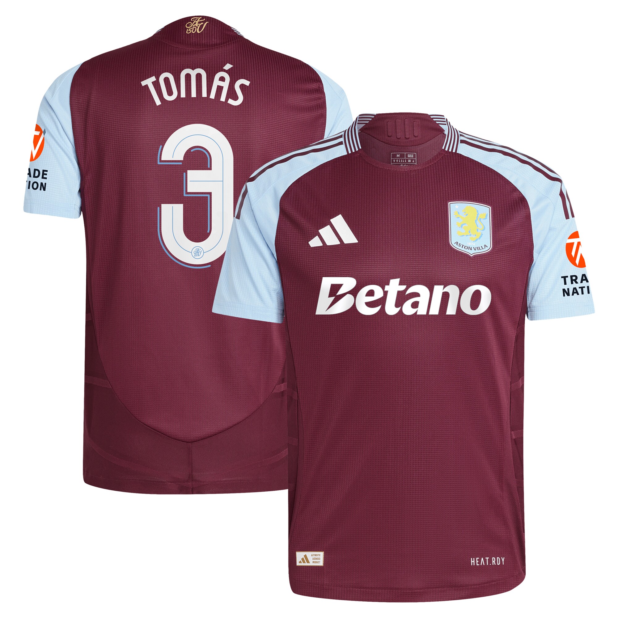 Aston Villa aston villa adidas home authentic shirt 2024-25 with tomás 3 cup printing Collection | AVFC Jerseys & Fan Gear