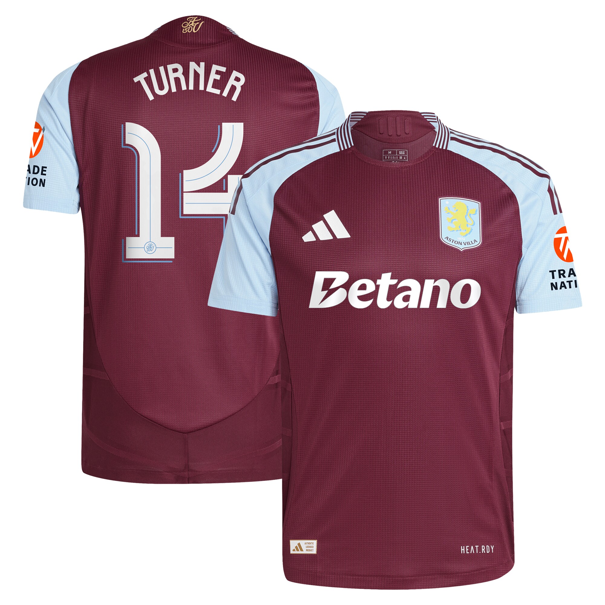 Aston Villa aston villa adidas home authentic shirt 2024-25 with turner 14 cup printing Collection | AVFC Jerseys & Fan Gear