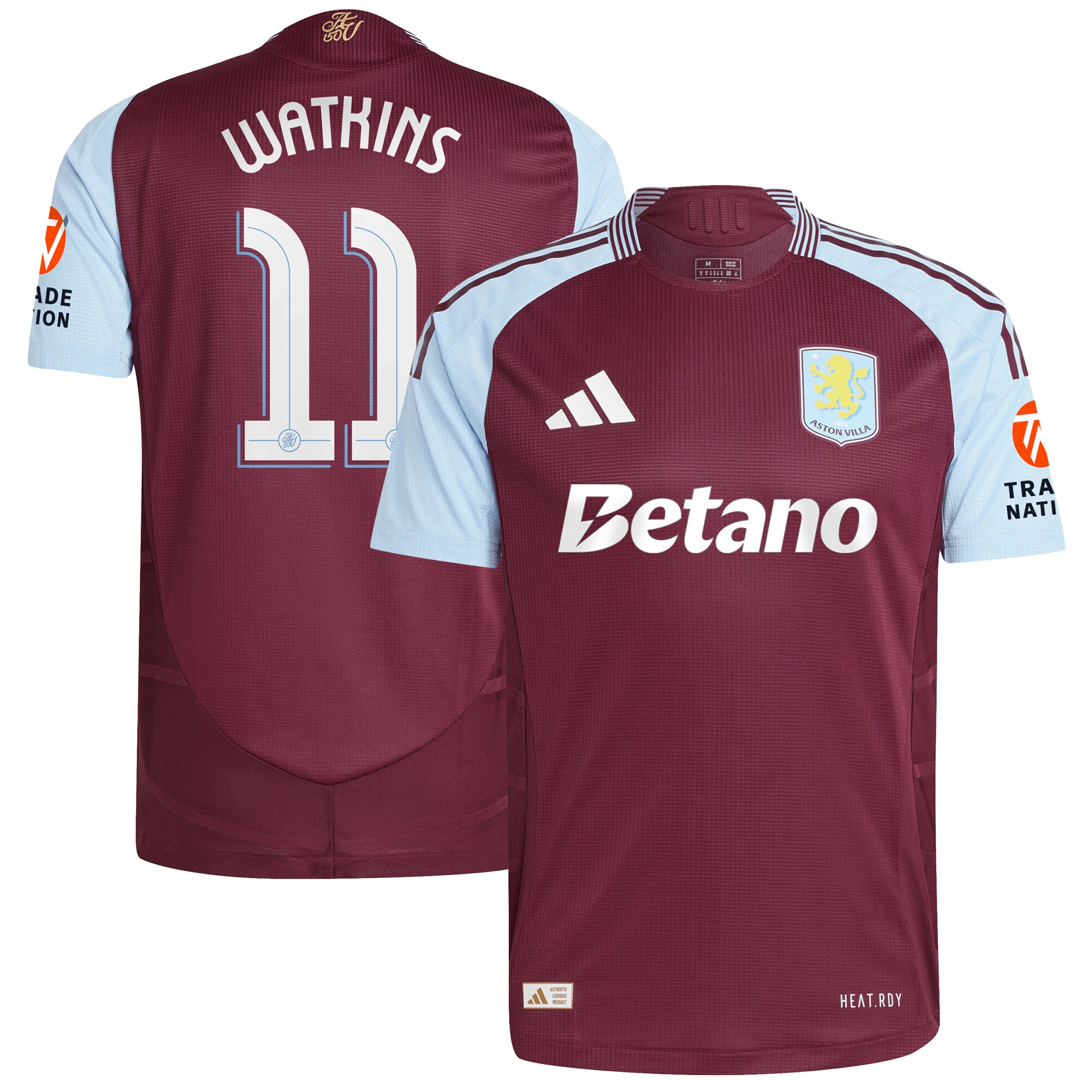Aston Villa aston villa adidas home authentic shirt 2024-25 with watkins 11 cup printing Collection | AVFC Jerseys & Fan Gear