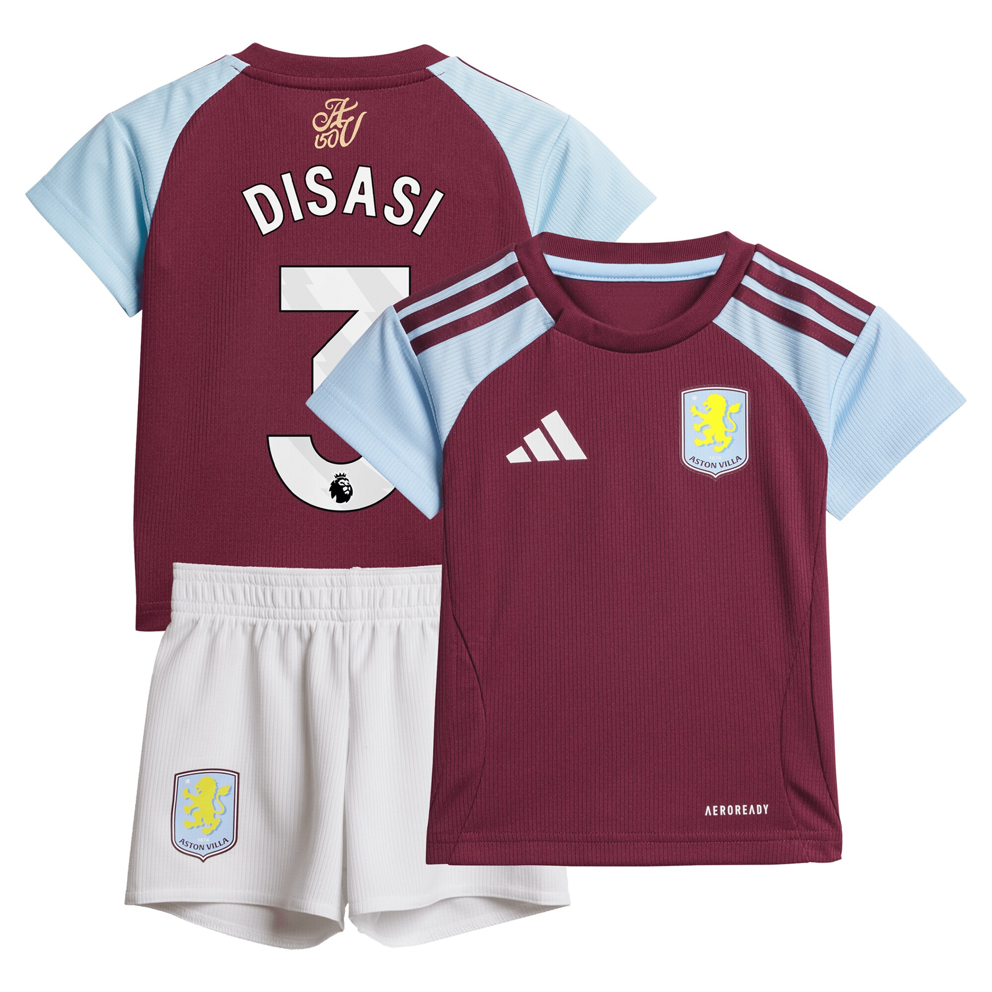 Aston Villa aston villa adidas home baby kit 2024-25 with disasi 3 printing Collection | AVFC Jerseys & Fan Gear