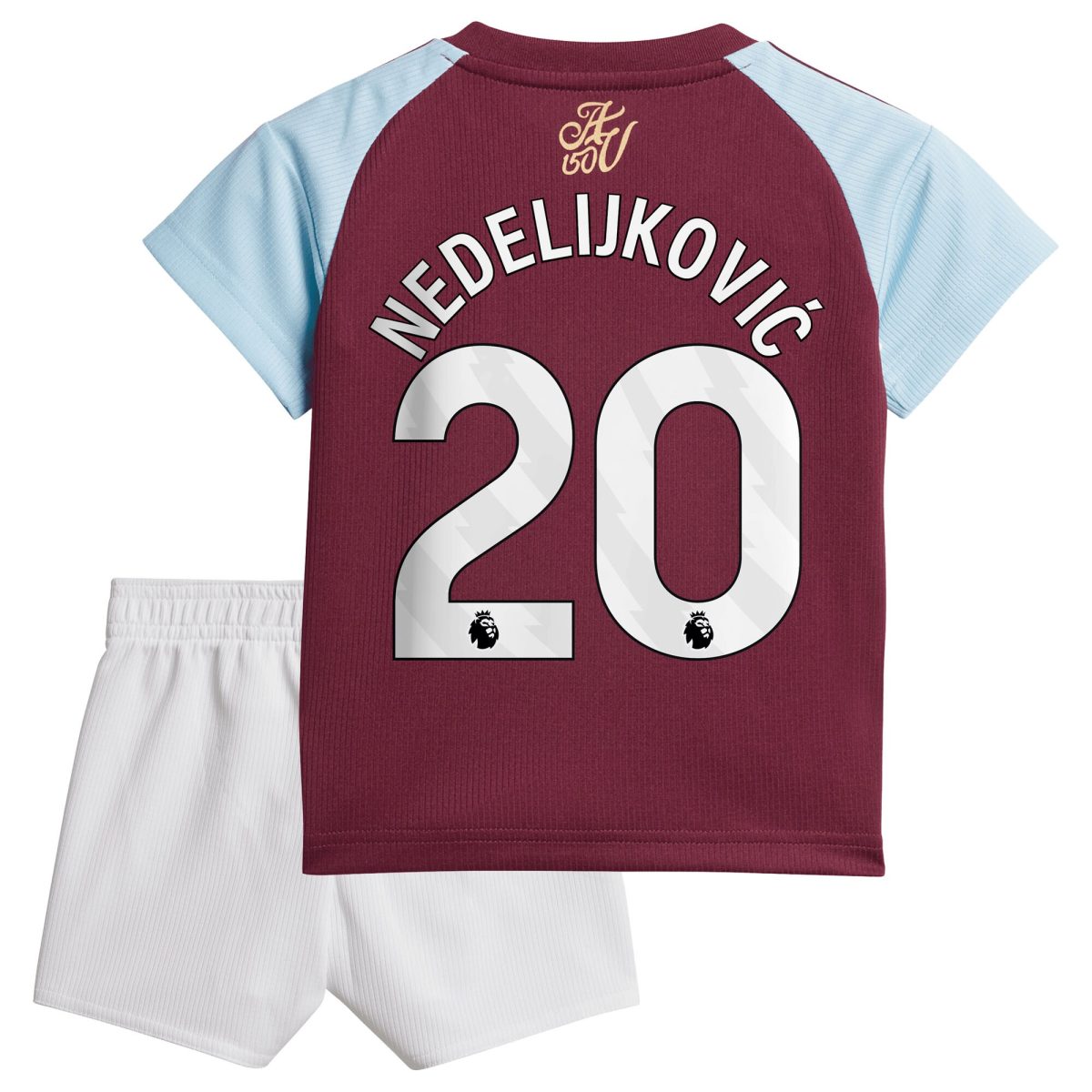 Aston Villa aston villa adidas home baby kit 2024-25 with nedeljković 20 printing Collection | AVFC Jerseys & Fan Gear