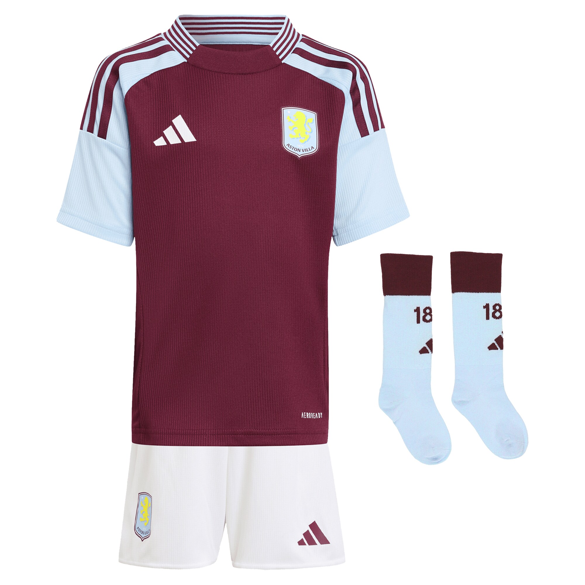 Aston Villa aston villa adidas home mini kit 2024-25 with a.garcía 16 printing Collection | AVFC Jerseys & Fan Gear