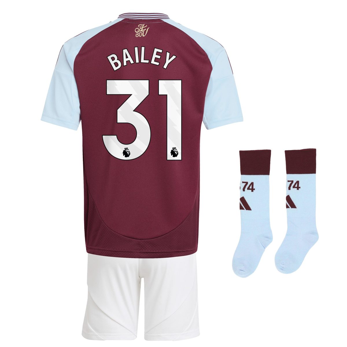 Aston Villa aston villa adidas home mini kit 2024-25 with bailey 31 printing Collection | AVFC Jerseys & Fan Gear