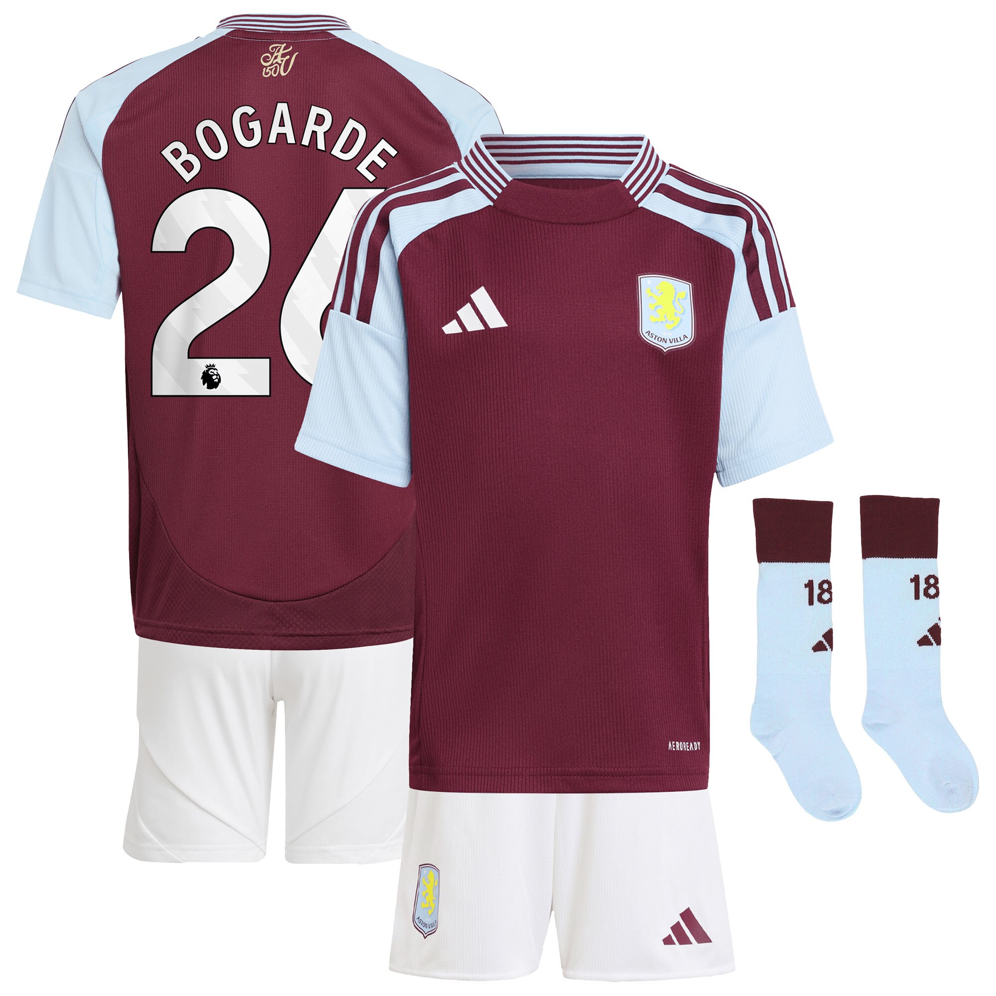 Aston Villa aston villa adidas home mini kit 2024-25 with bogarde 26 printing Collection | AVFC Jerseys & Fan Gear