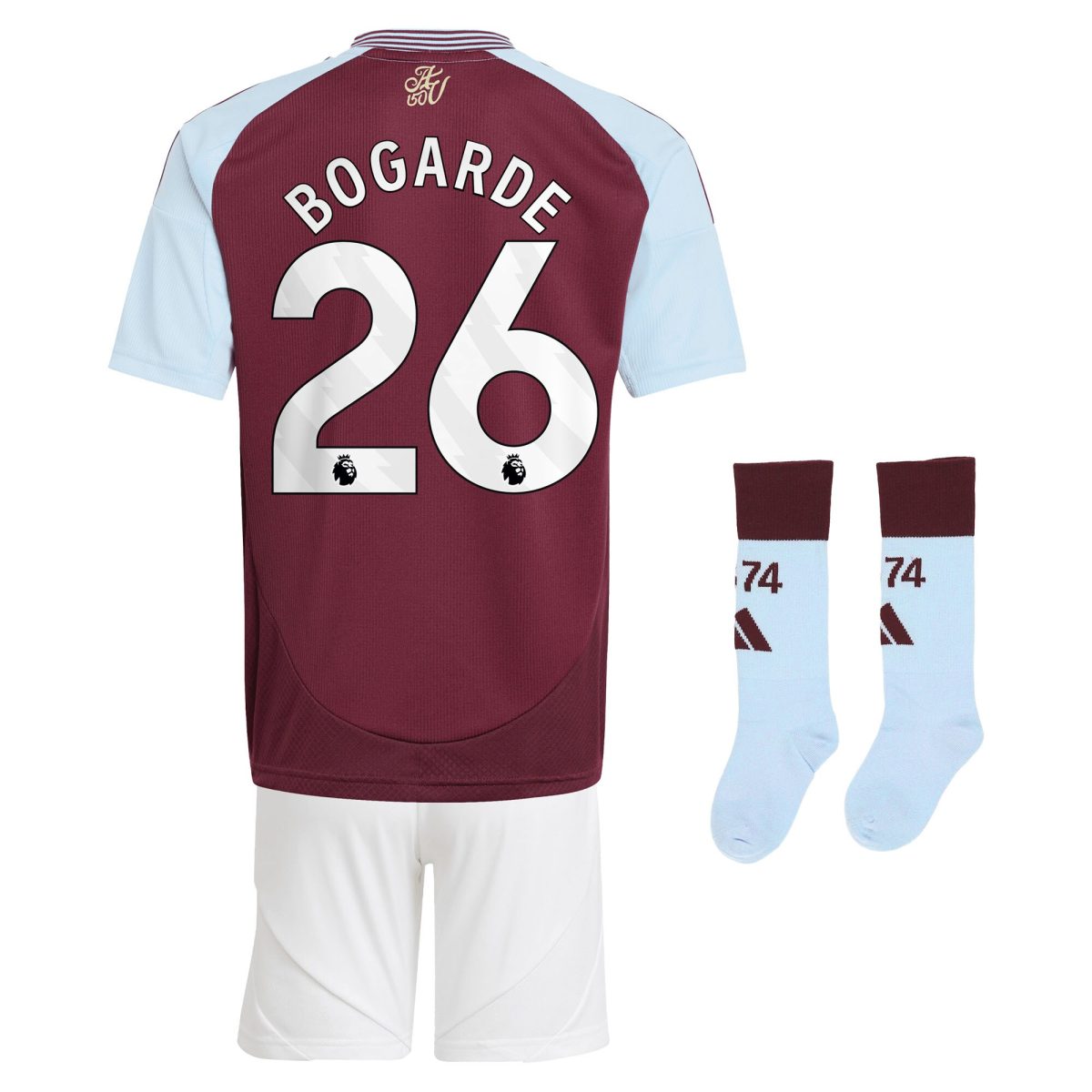 Aston Villa aston villa adidas home mini kit 2024-25 with bogarde 26 printing Collection | AVFC Jerseys & Fan Gear