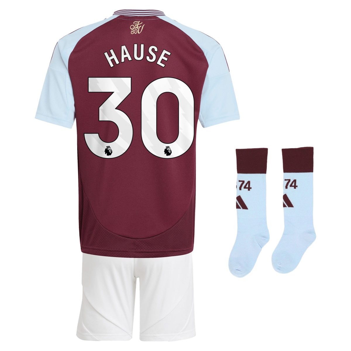 Aston Villa aston villa adidas home mini kit 2024-25 with hause 30 printing Collection | AVFC Jerseys & Fan Gear