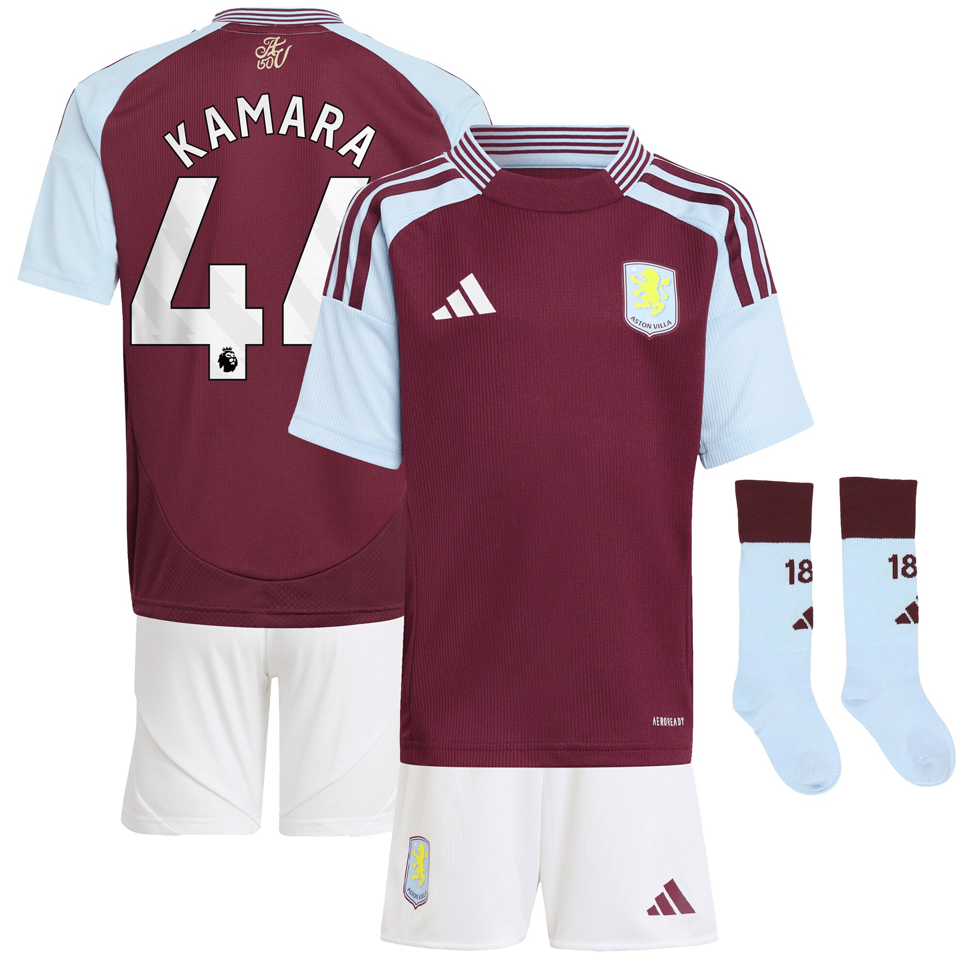Aston Villa aston villa adidas home mini kit 2024-25 with kamara 44 printing Collection | AVFC Jerseys & Fan Gear