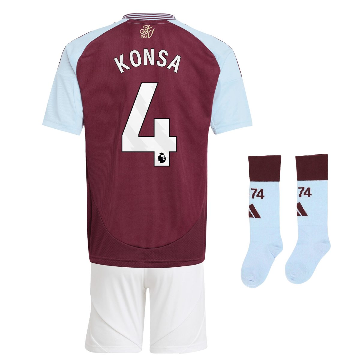 Aston Villa aston villa adidas home mini kit 2024-25 with konsa 4 printing Collection | AVFC Jerseys & Fan Gear