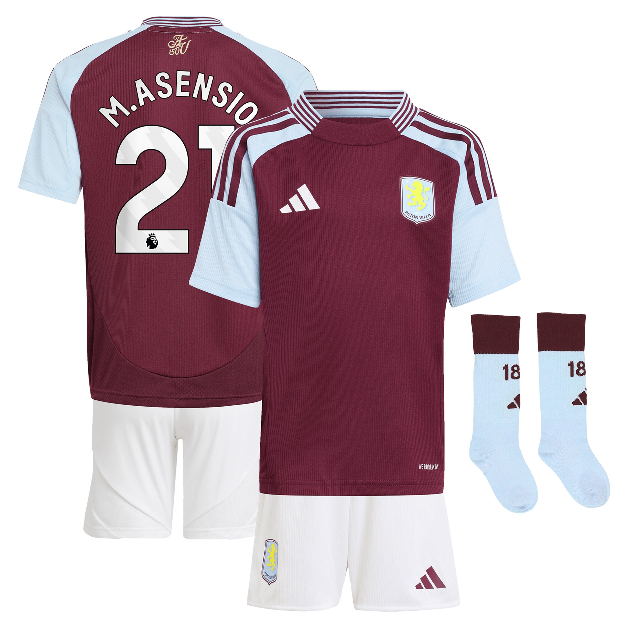 Aston Villa aston villa adidas home mini kit 2024-25 with m.asensio 21 printing Collection | AVFC Jerseys & Fan Gear