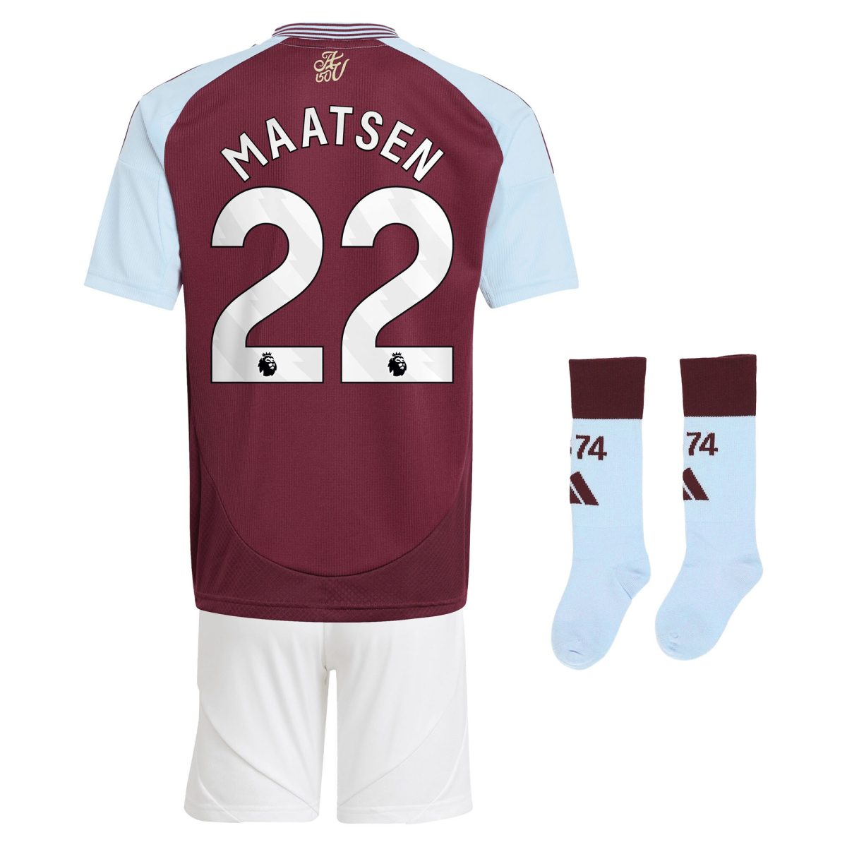Aston Villa aston villa adidas home mini kit 2024-25 with maatsen 22 printing Collection | AVFC Jerseys & Fan Gear