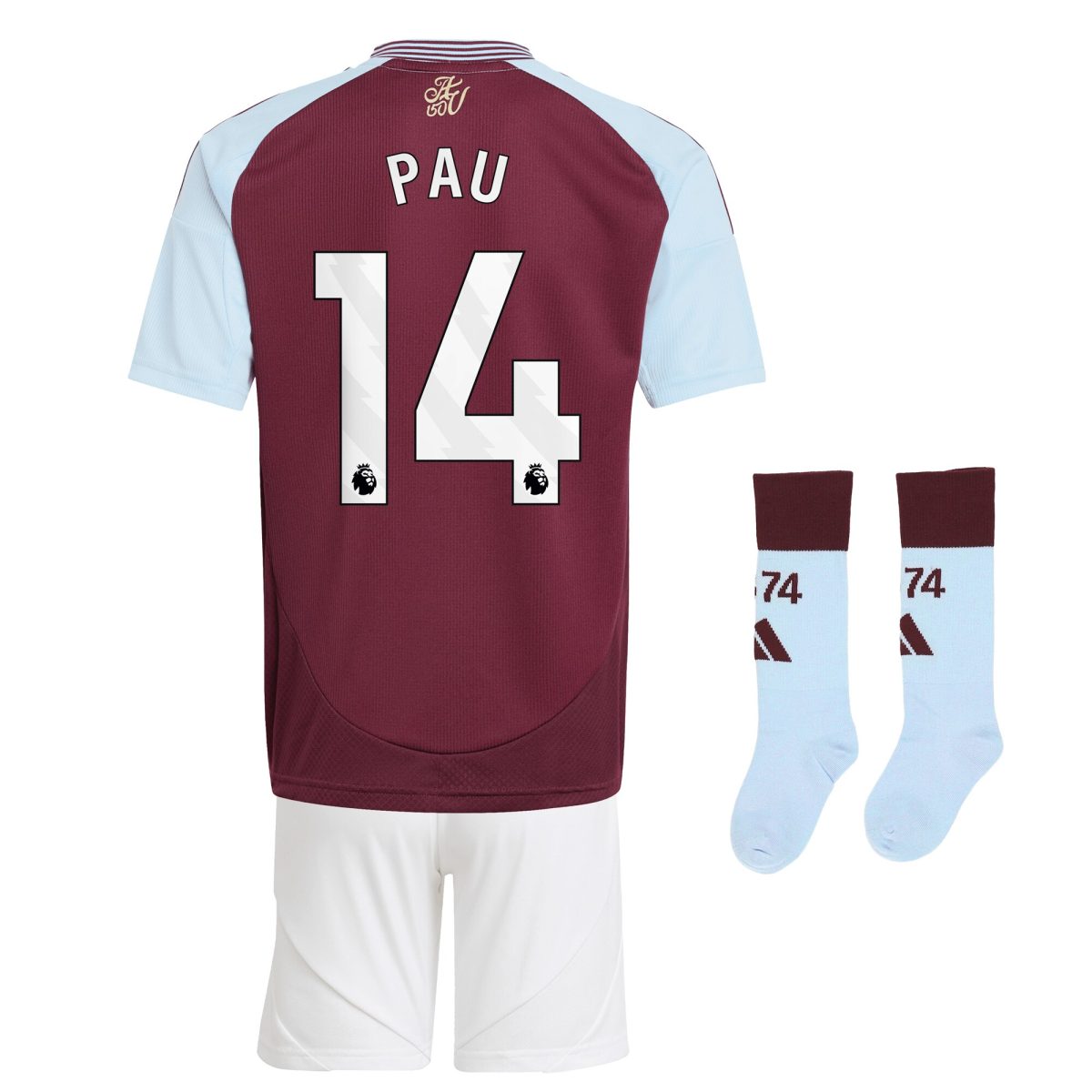 Aston Villa aston villa adidas home mini kit 2024-25 with pau 14 printing Collection | AVFC Jerseys & Fan Gear