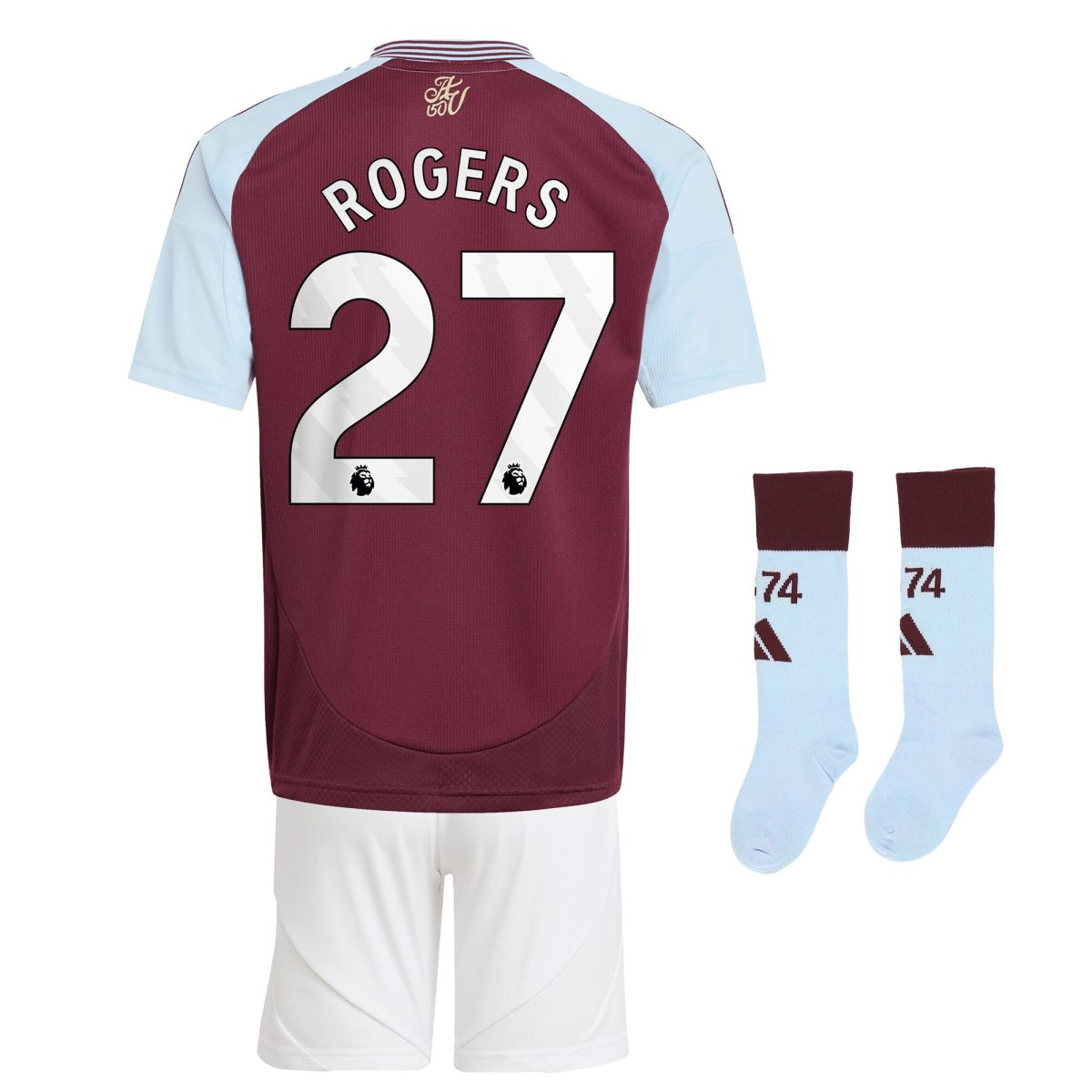 Aston Villa aston villa adidas home mini kit 2024-25 with rogers 27 printing Collection | AVFC Jerseys & Fan Gear