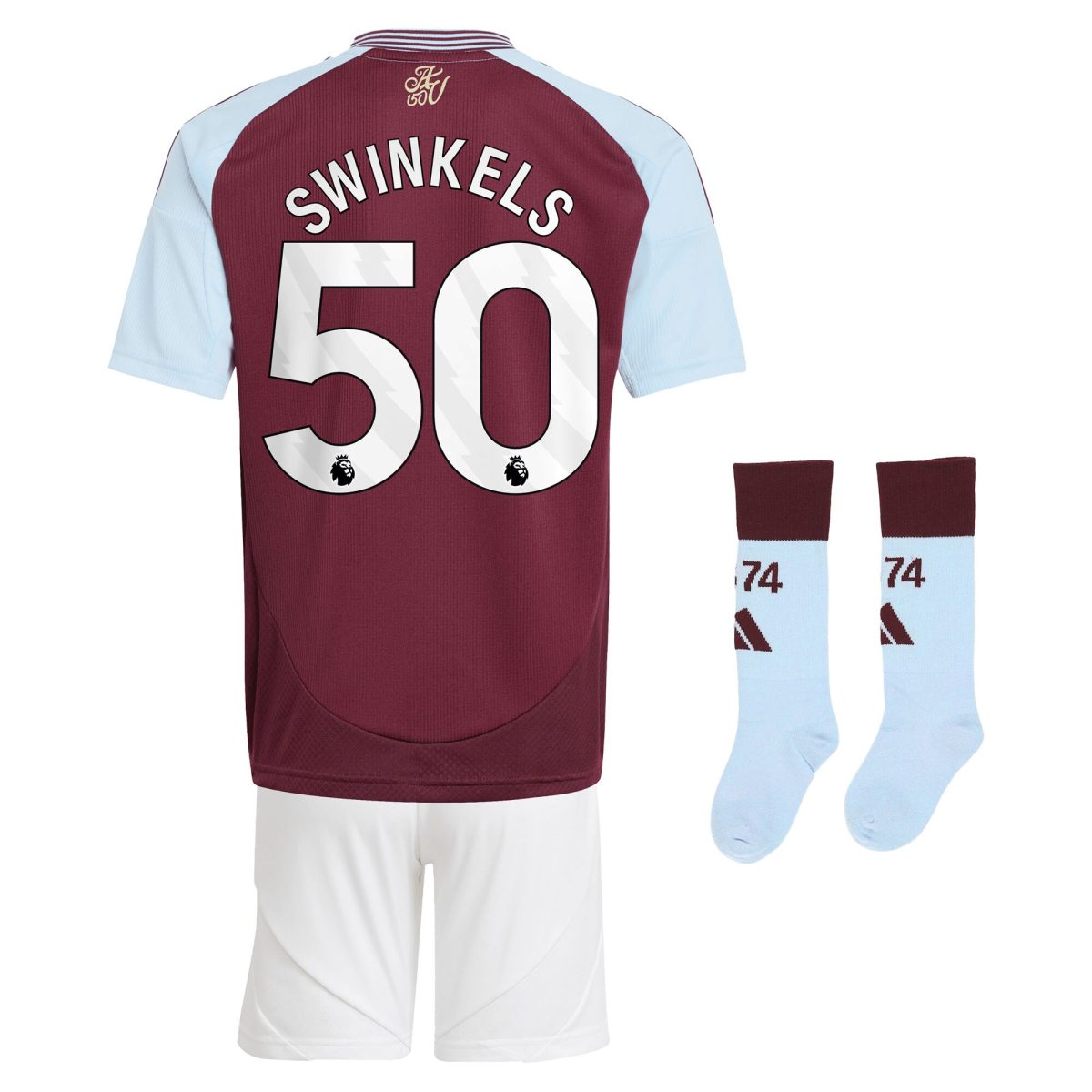 Aston Villa aston villa adidas home mini kit 2024-25 with swinkels 50 printing Collection | AVFC Jerseys & Fan Gear