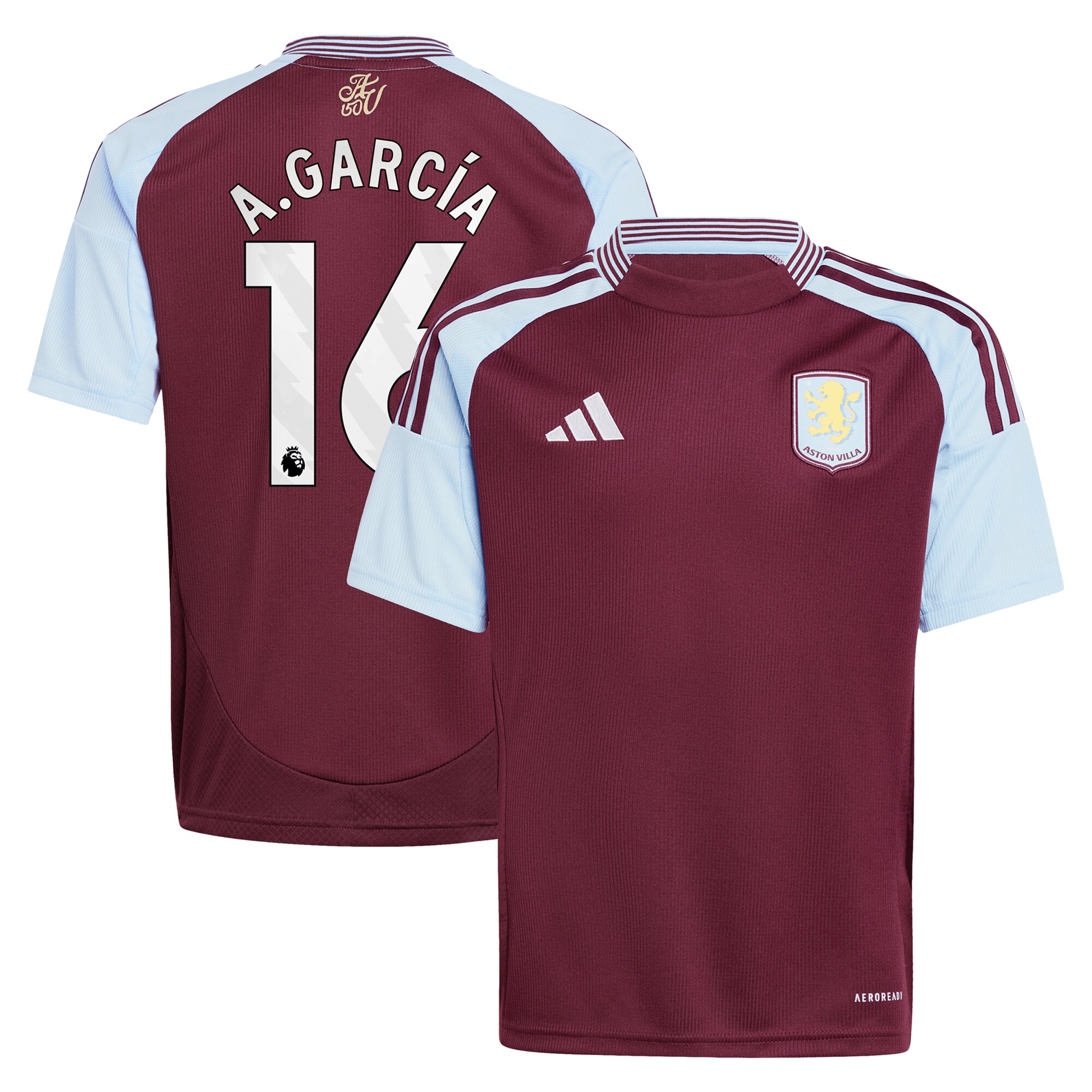 Aston Villa aston villa adidas home shirt 2024-25 – kids with a.garcía 16 printing Collection | AVFC Jerseys & Fan Gear