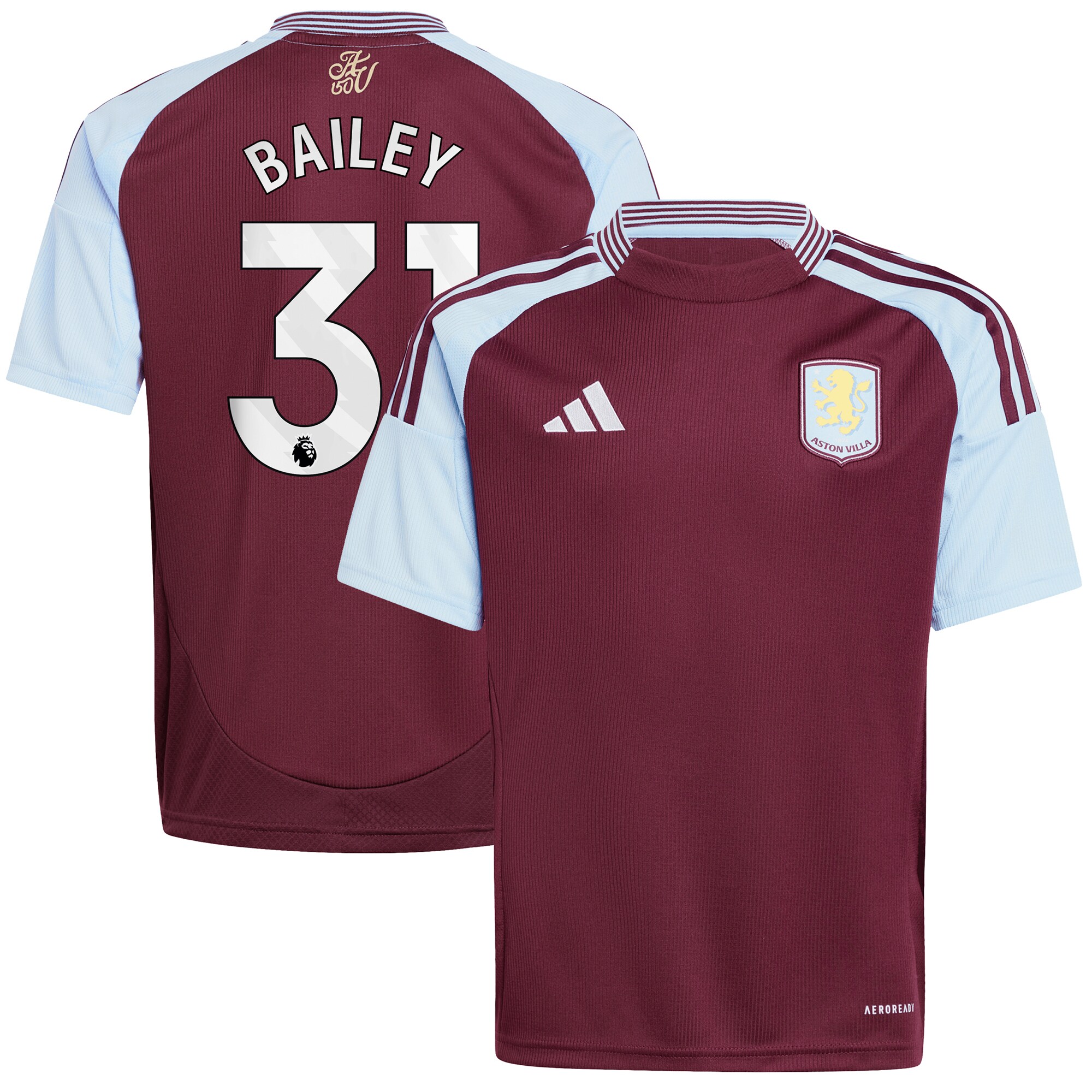 Aston Villa aston villa adidas home shirt 2024-25 – kids with bailey 31 printing Collection | AVFC Jerseys & Fan Gear