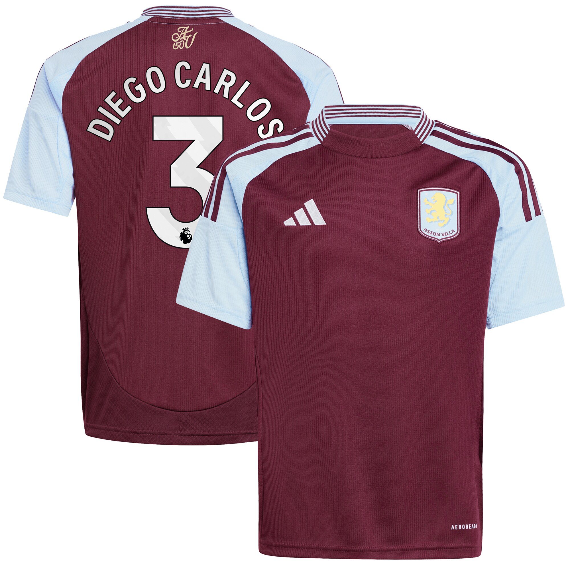 Aston Villa aston villa adidas home shirt 2024-25 – kids with diego carlos 3 printing Collection | AVFC Jerseys & Fan Gear